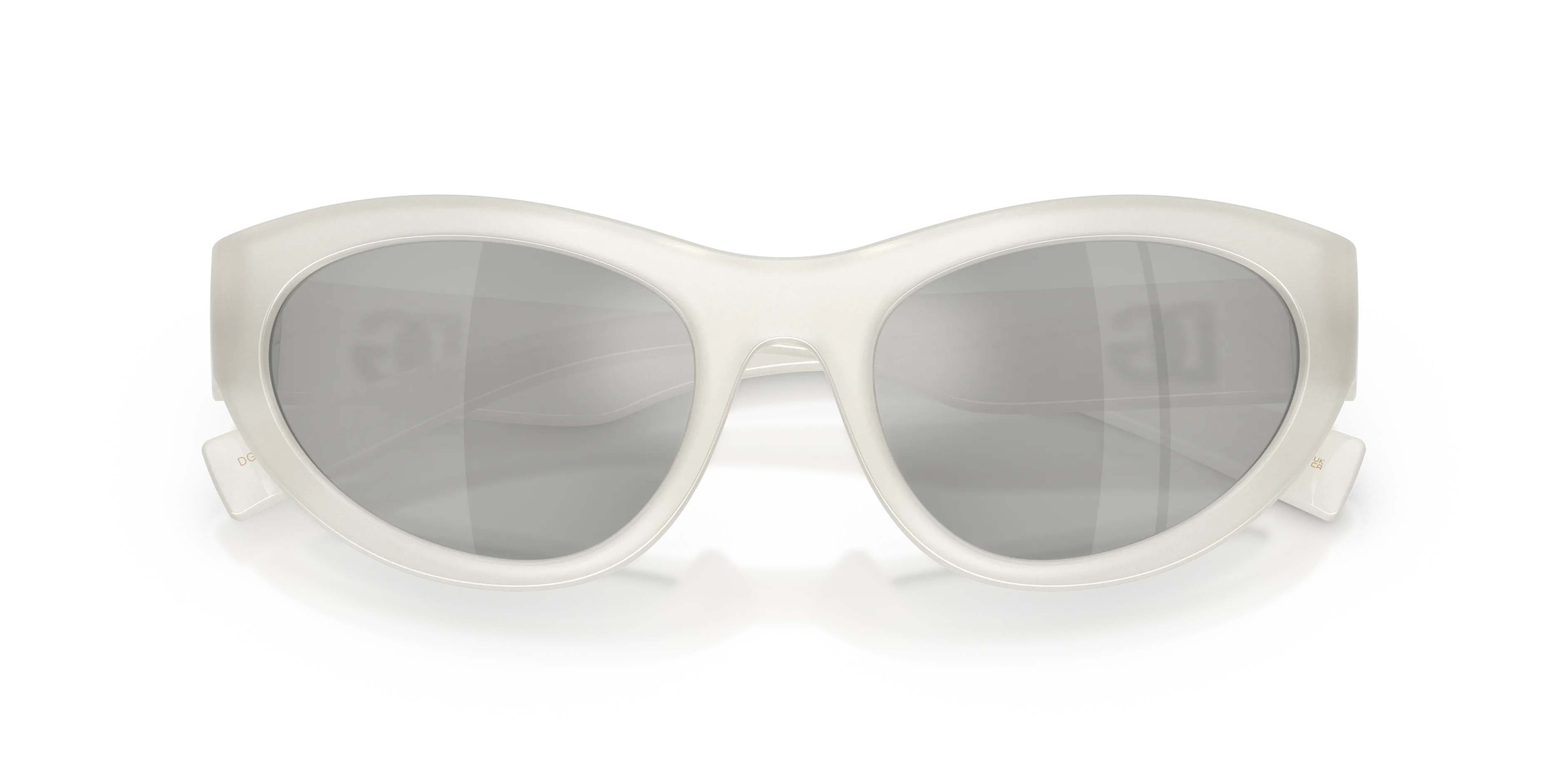 Dolce & Gabbana DG6207 30398V Occhiali da sole Iniettato Bianco Grigio Cat Eye Specchiate - immagine 2