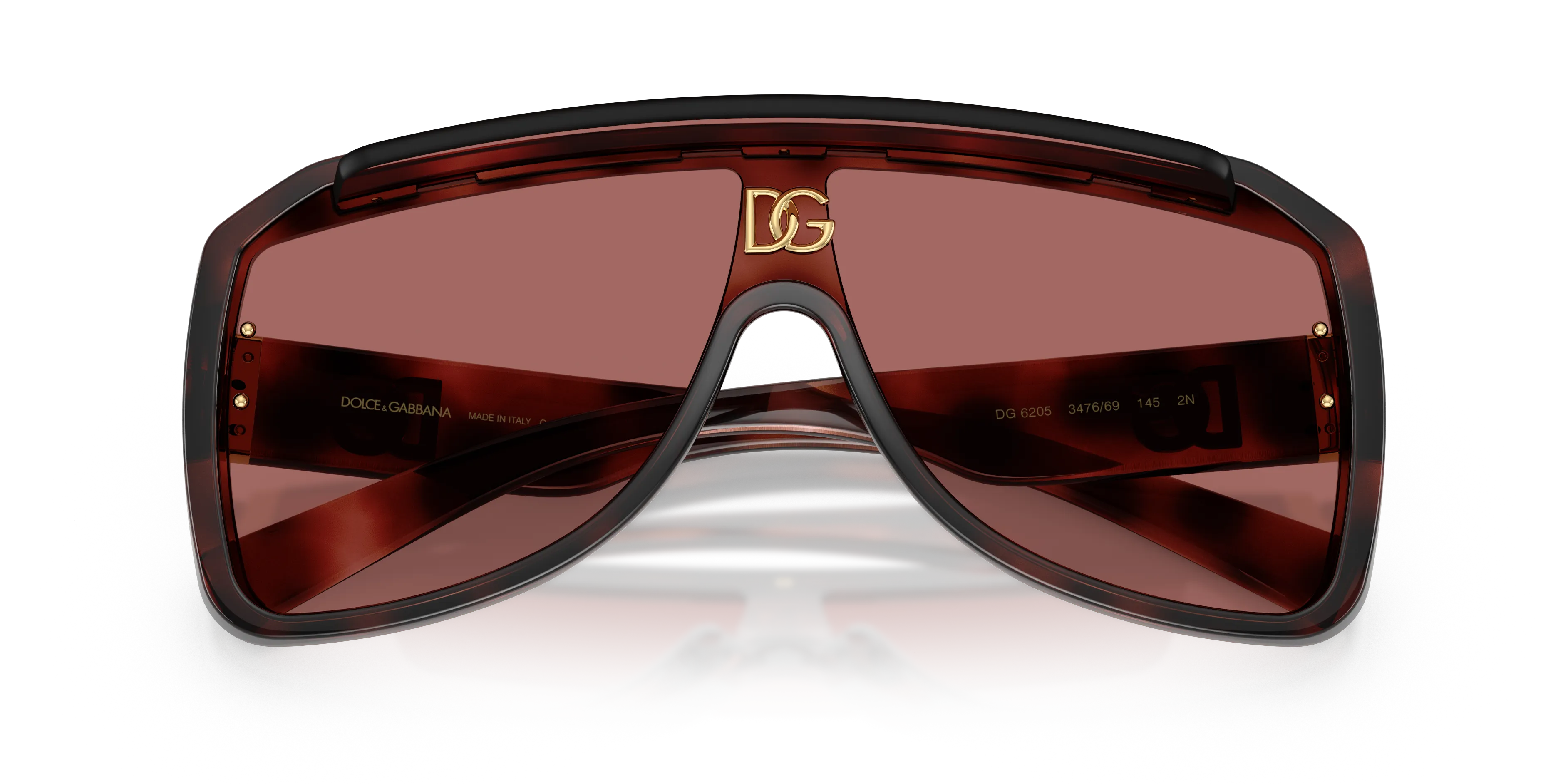 Dolce & Gabbana DG6205 347669 Occhiali da sole Iniettato Tartaruga Viola Pilot Normale - immagine 2