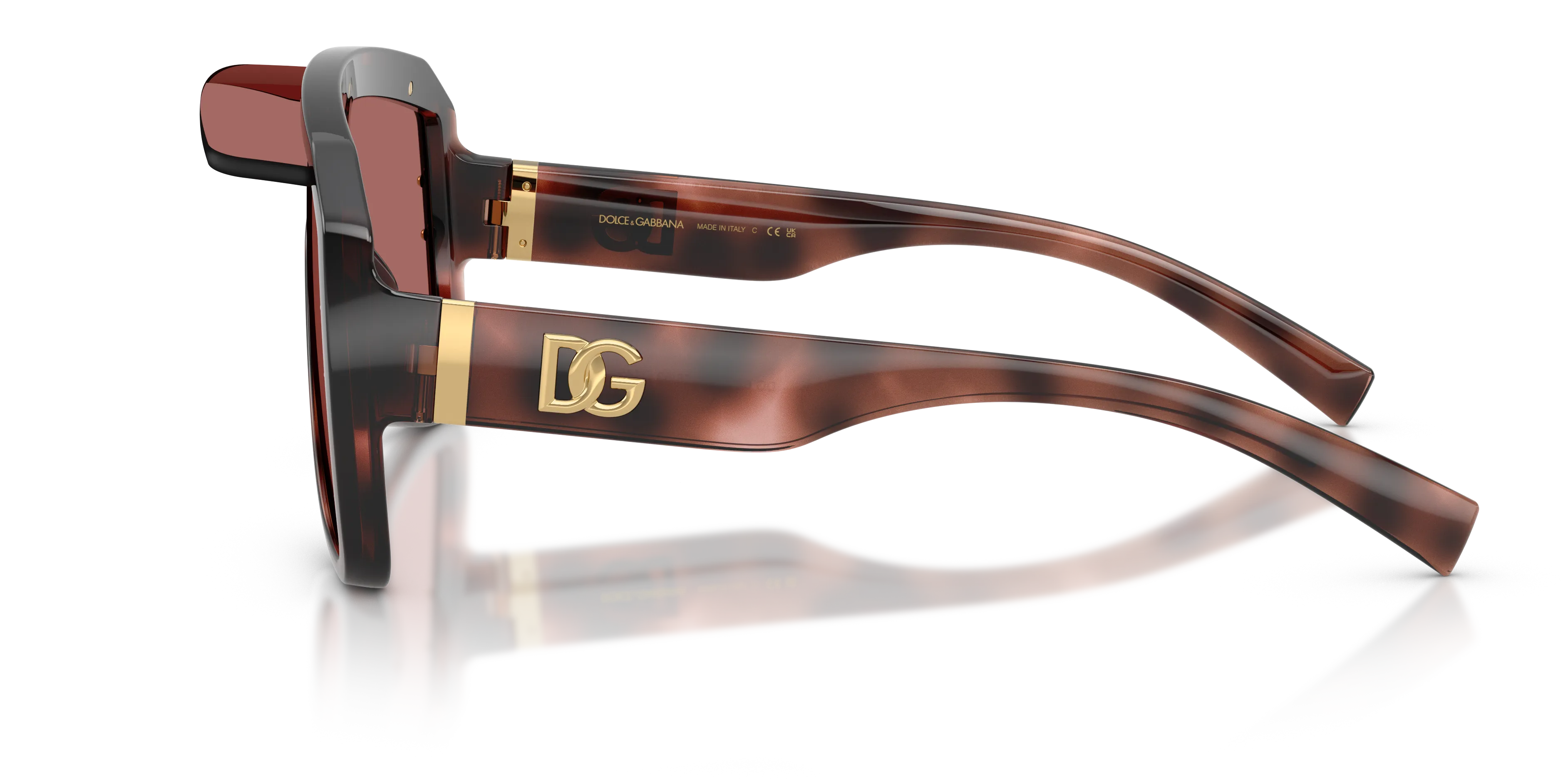 Dolce & Gabbana DG6205 347669 Occhiali da sole Iniettato Tartaruga Viola Pilot Normale - immagine 4