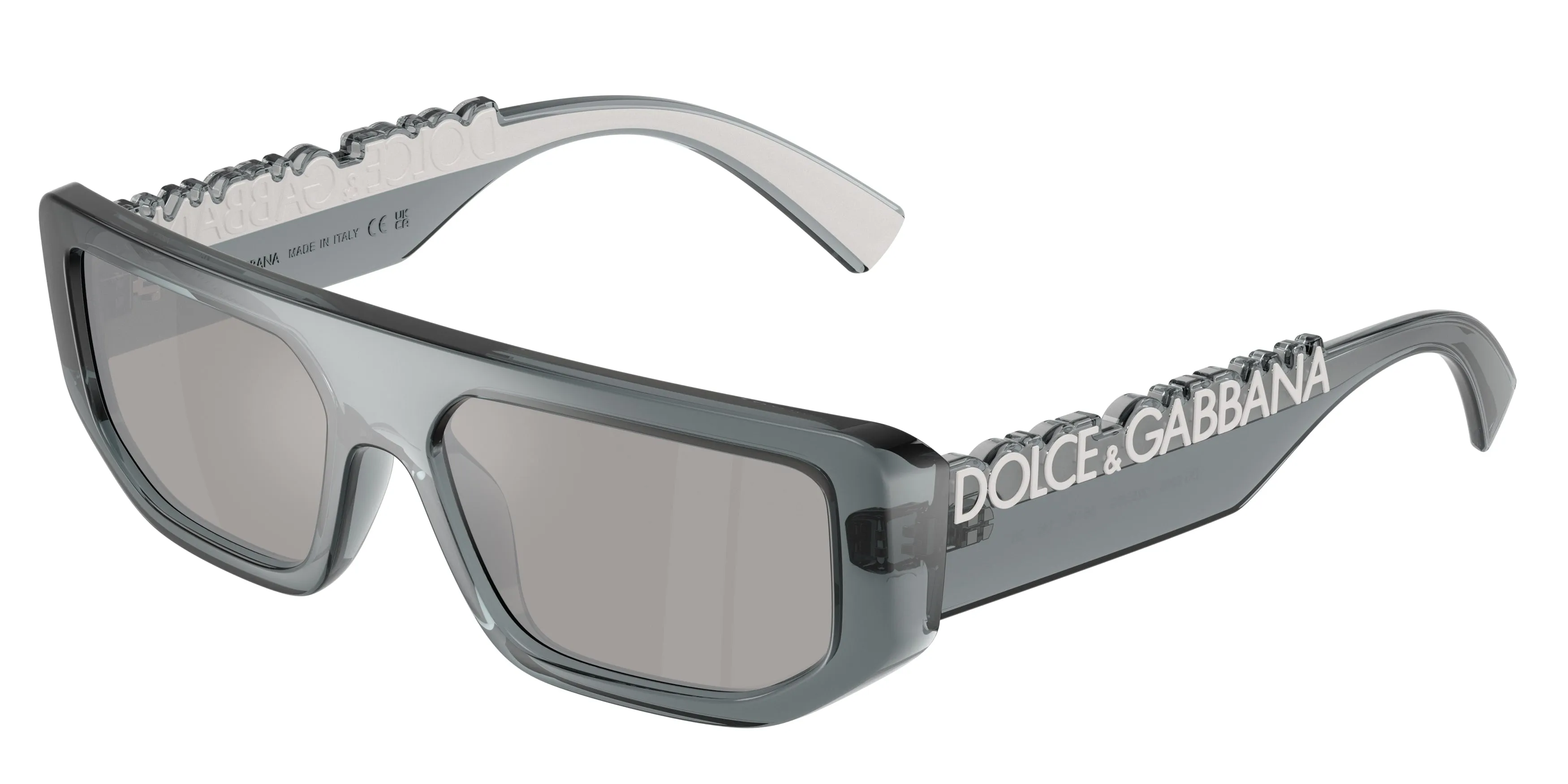 Dolce & Gabbana DG6203 32556G Occhiali da sole Iniettato Grigio Grigio Squadrata Specchiate - immagine 1