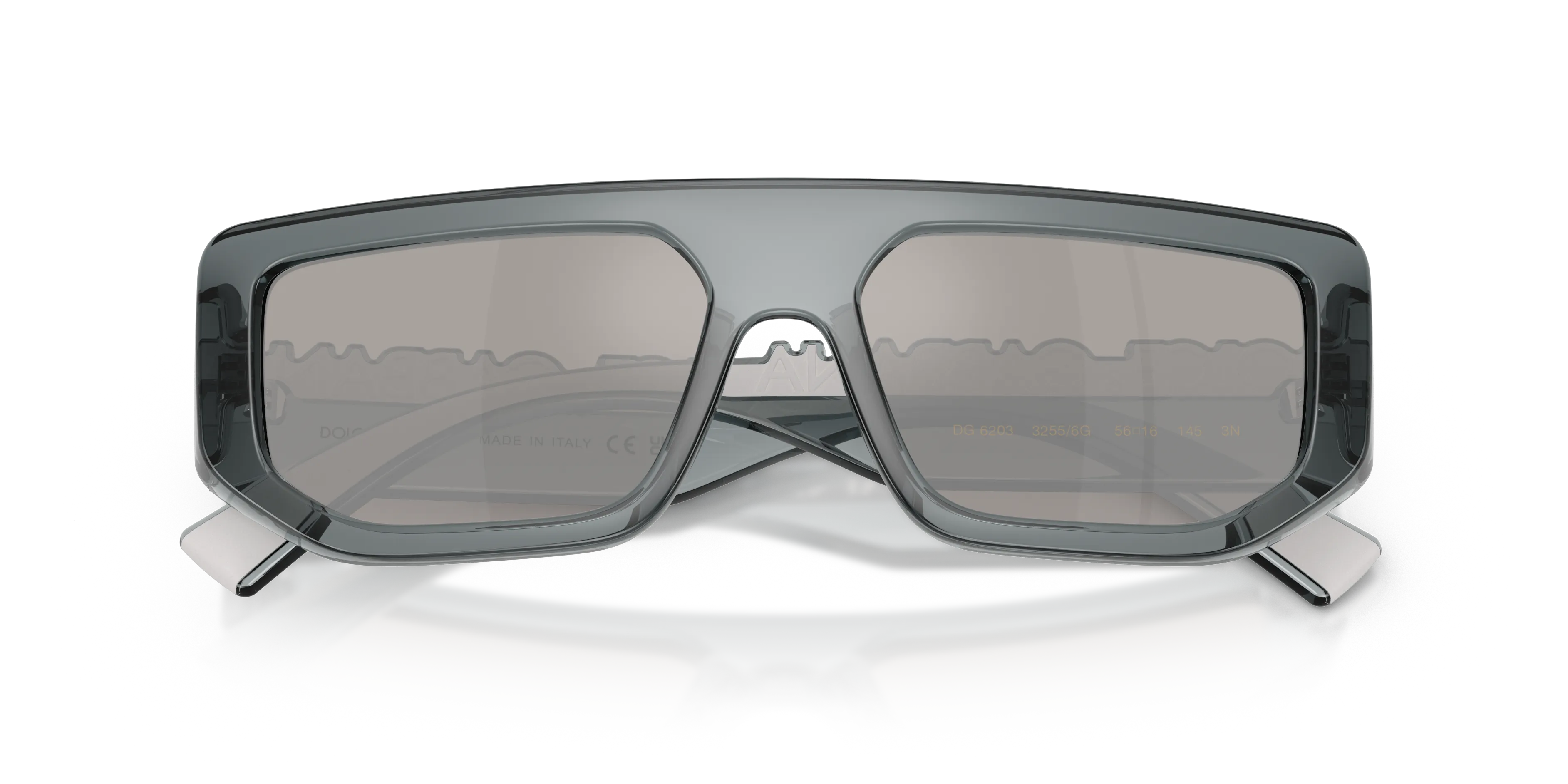 Dolce & Gabbana DG6203 32556G Occhiali da sole Iniettato Grigio Grigio Squadrata Specchiate - immagine 2