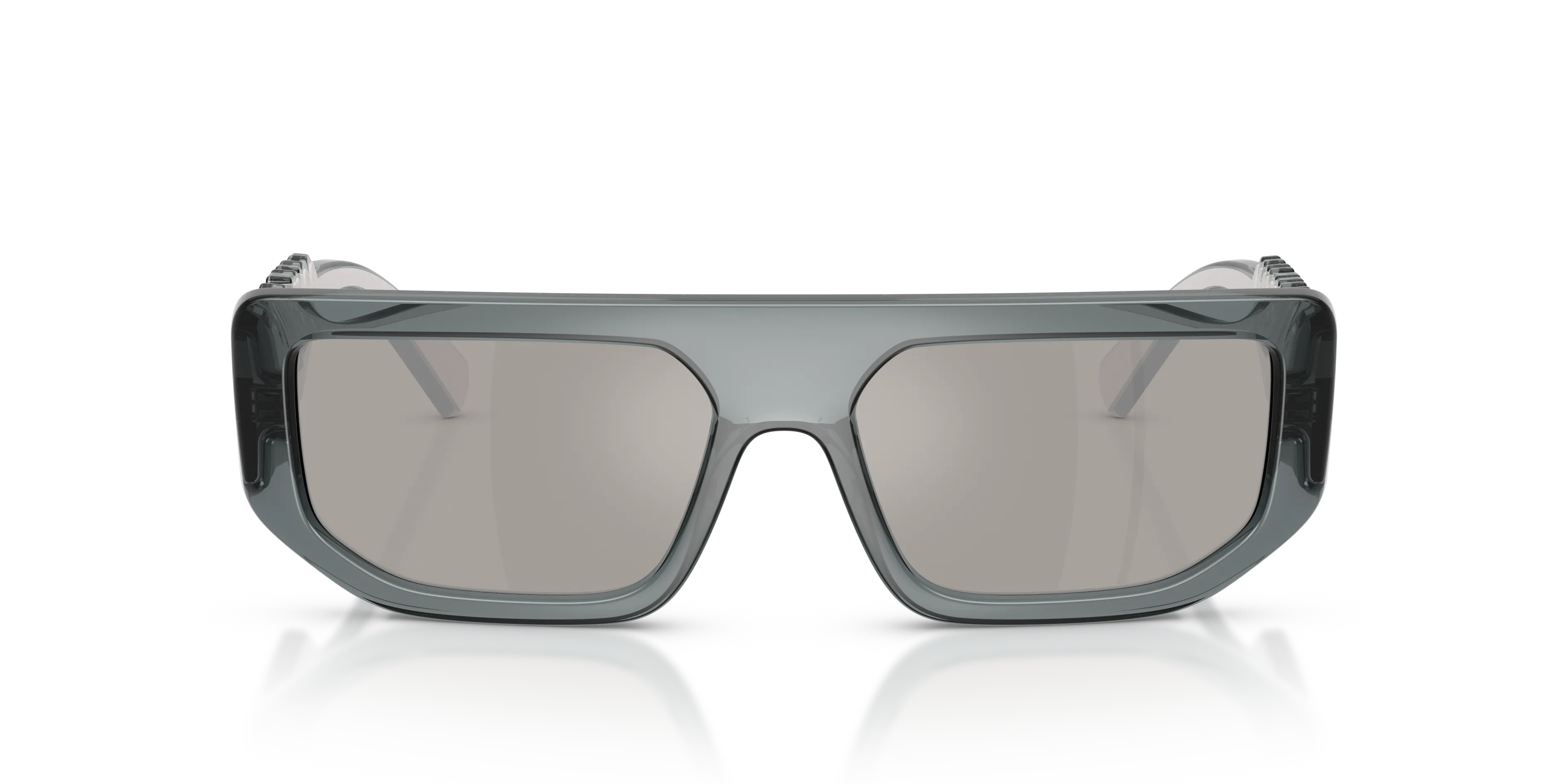Dolce & Gabbana DG6203 32556G Occhiali da sole Iniettato Grigio Grigio Squadrata Specchiate - immagine 3