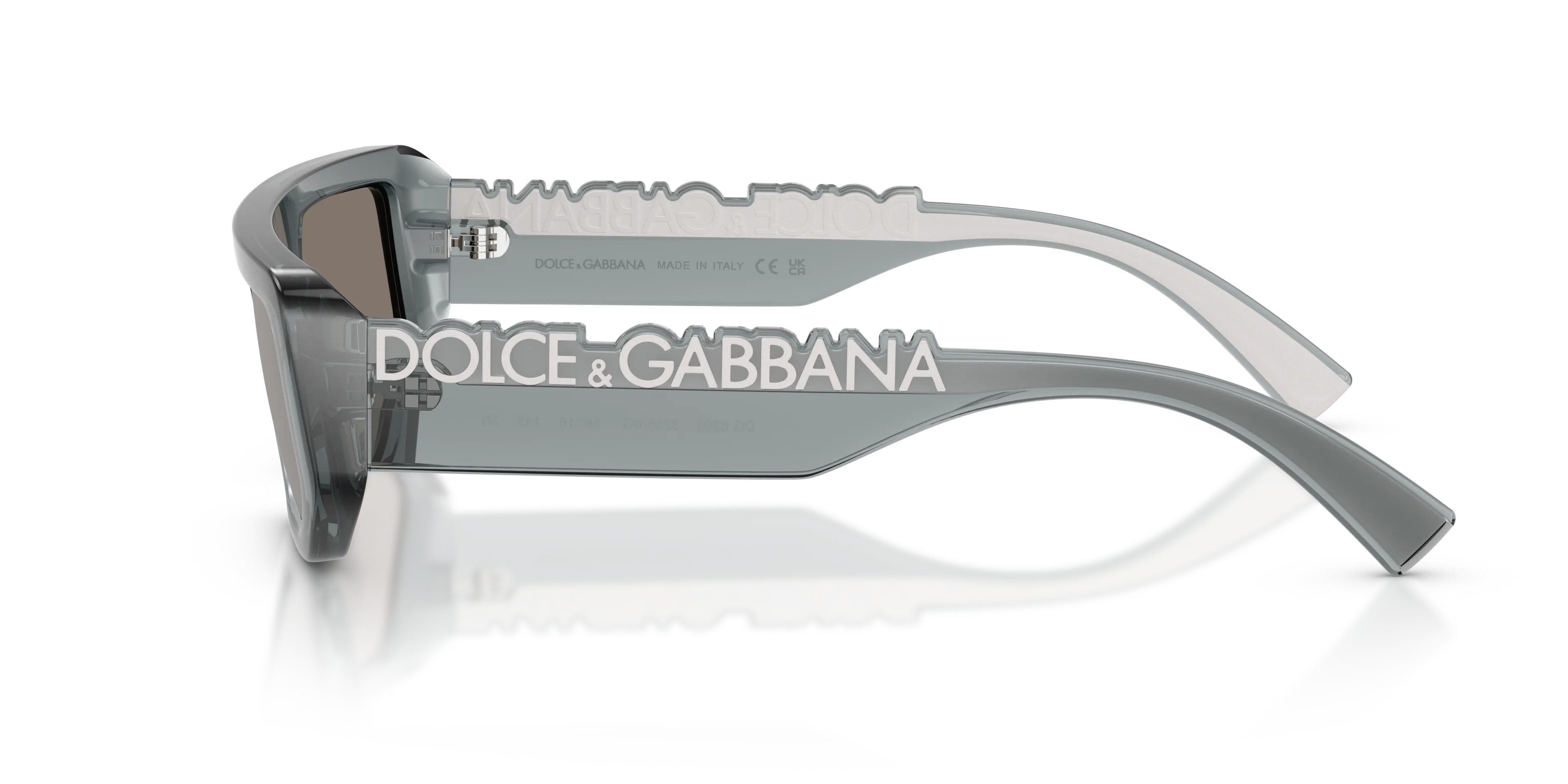 Dolce & Gabbana DG6203 32556G Occhiali da sole Iniettato Grigio Grigio Squadrata Specchiate - immagine 4