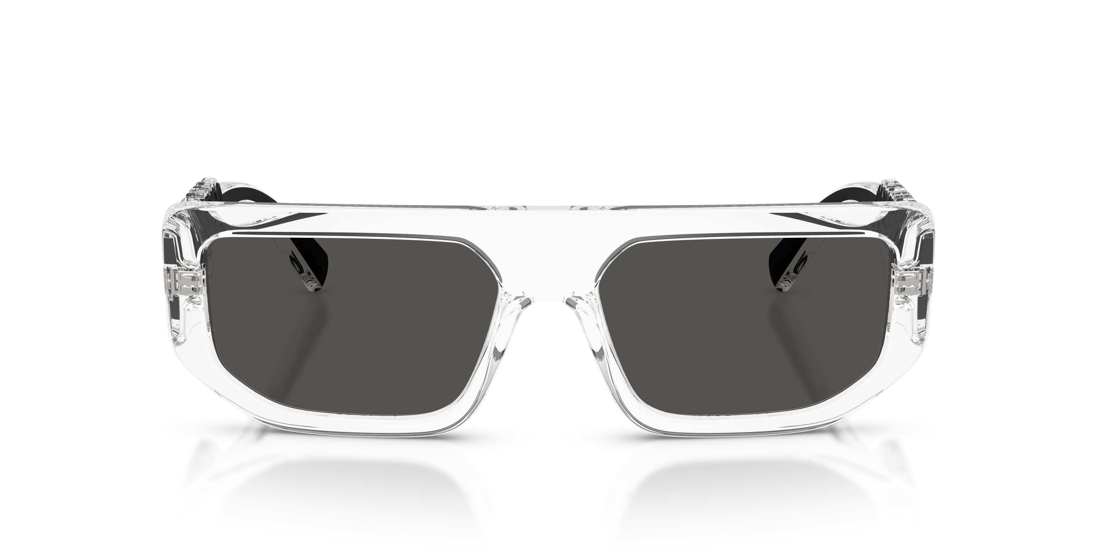 Dolce & Gabbana DG6203 313387 Occhiali da sole Iniettato Trasparente Grigio Squadrata Normale - immagine 3