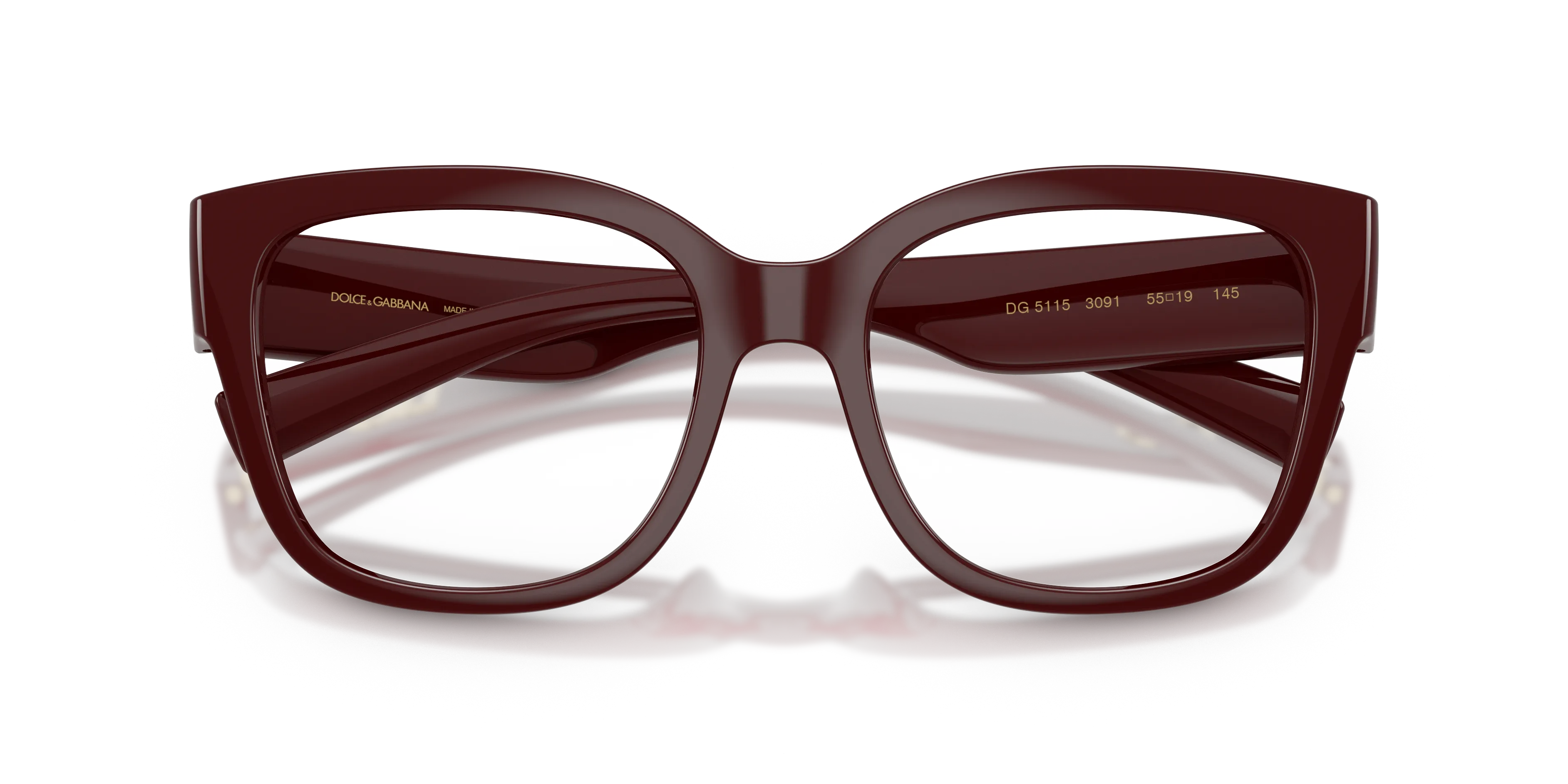 Dolce & Gabbana DG5115 3091 Montature da vista Iniettato Rosso Trasparente Farfalla Normale - immagine 2