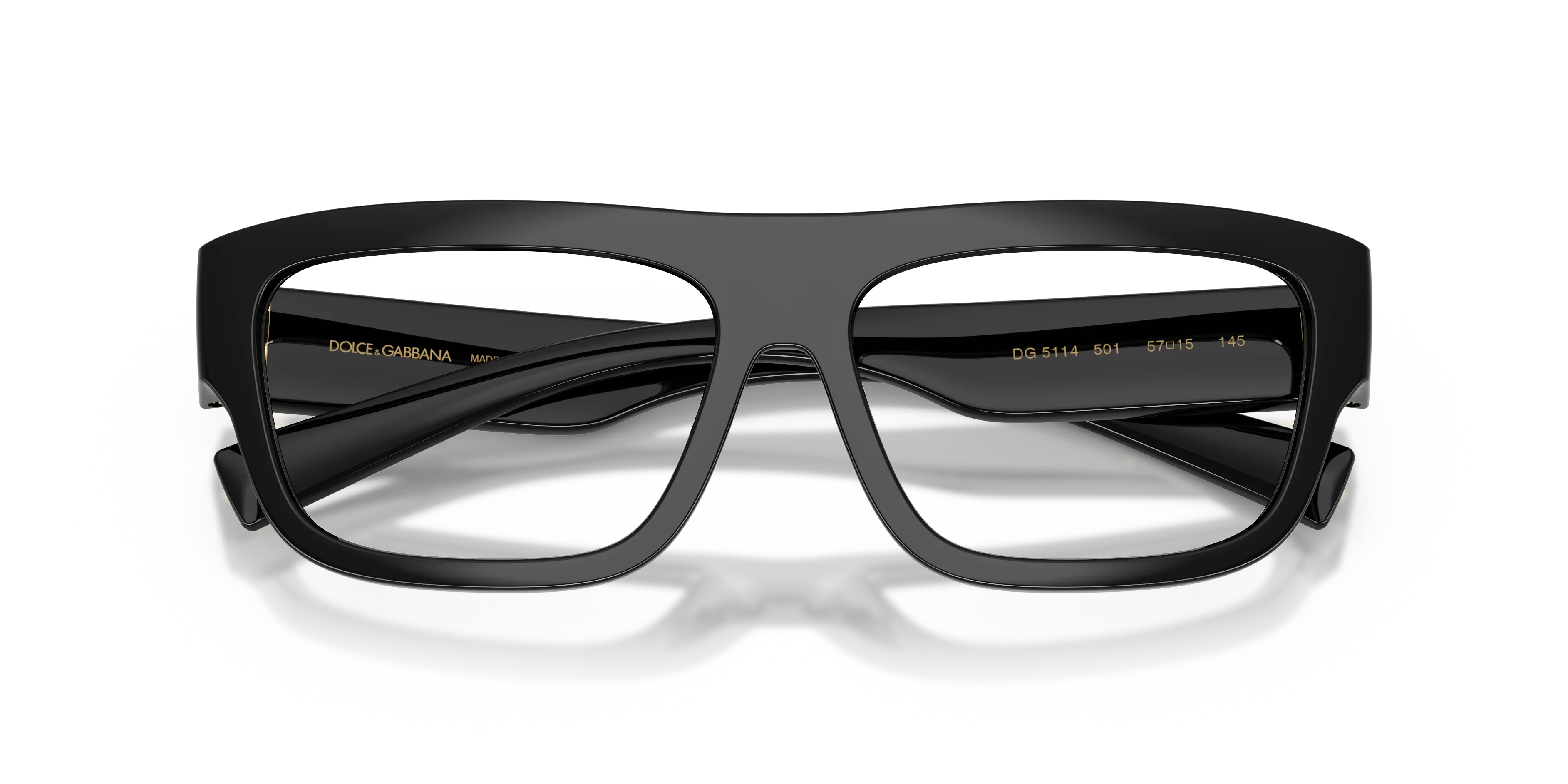 Dolce & Gabbana DG5114 501 Montature da vista Iniettato Nero Trasparente Squadrata Normale - immagine 2