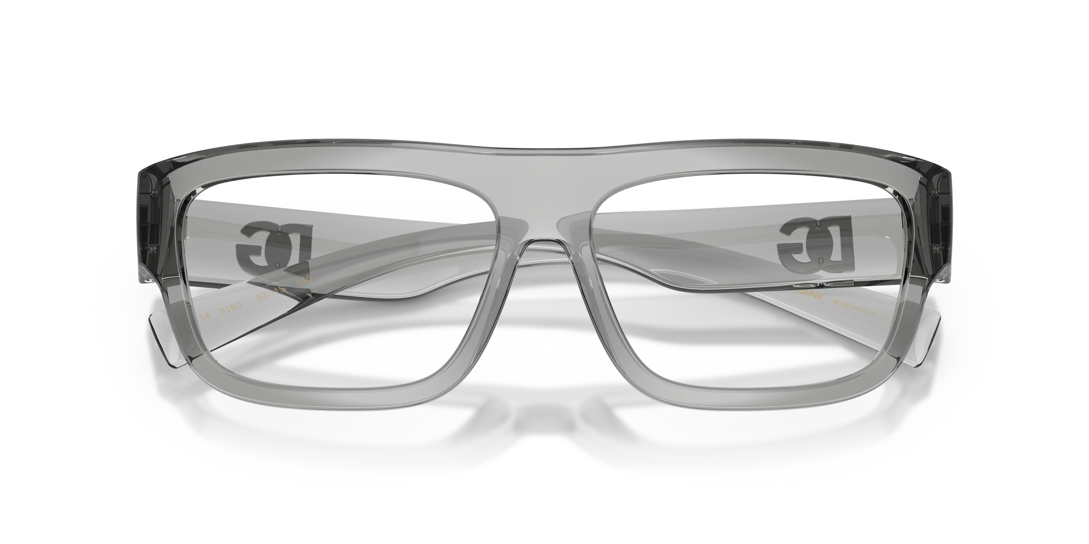 Dolce & Gabbana DG5114 3160 Montature da vista Iniettato Grigio Trasparente Squadrata Normale - immagine 2