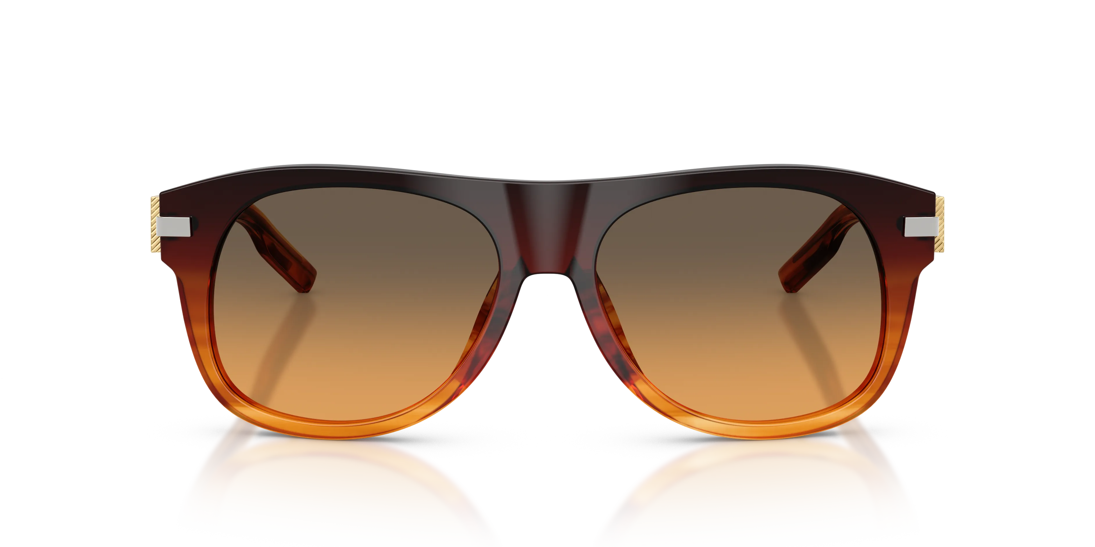 Dolce & Gabbana DG4546 348618 Occhiali da sole Acetato Marrone Arancione Squadrata Normale Sfumato - immagine 3