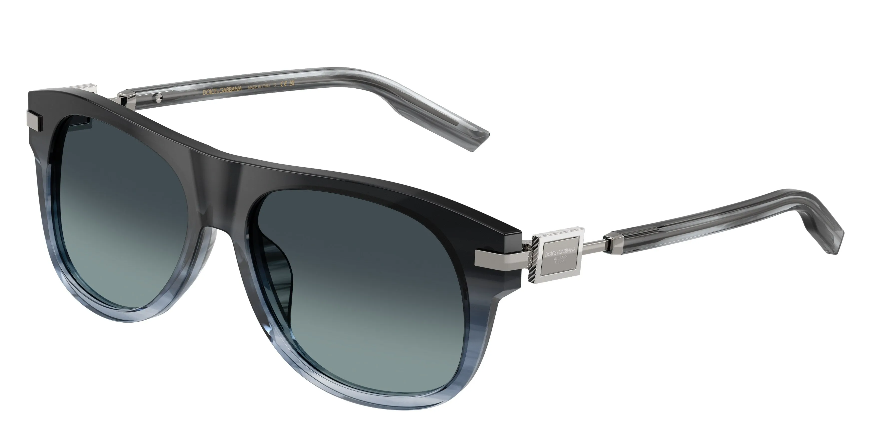 Dolce & Gabbana DG4546 348519 Occhiali da sole Acetato Blu Blu Squadrata Normale Sfumato - immagine 1