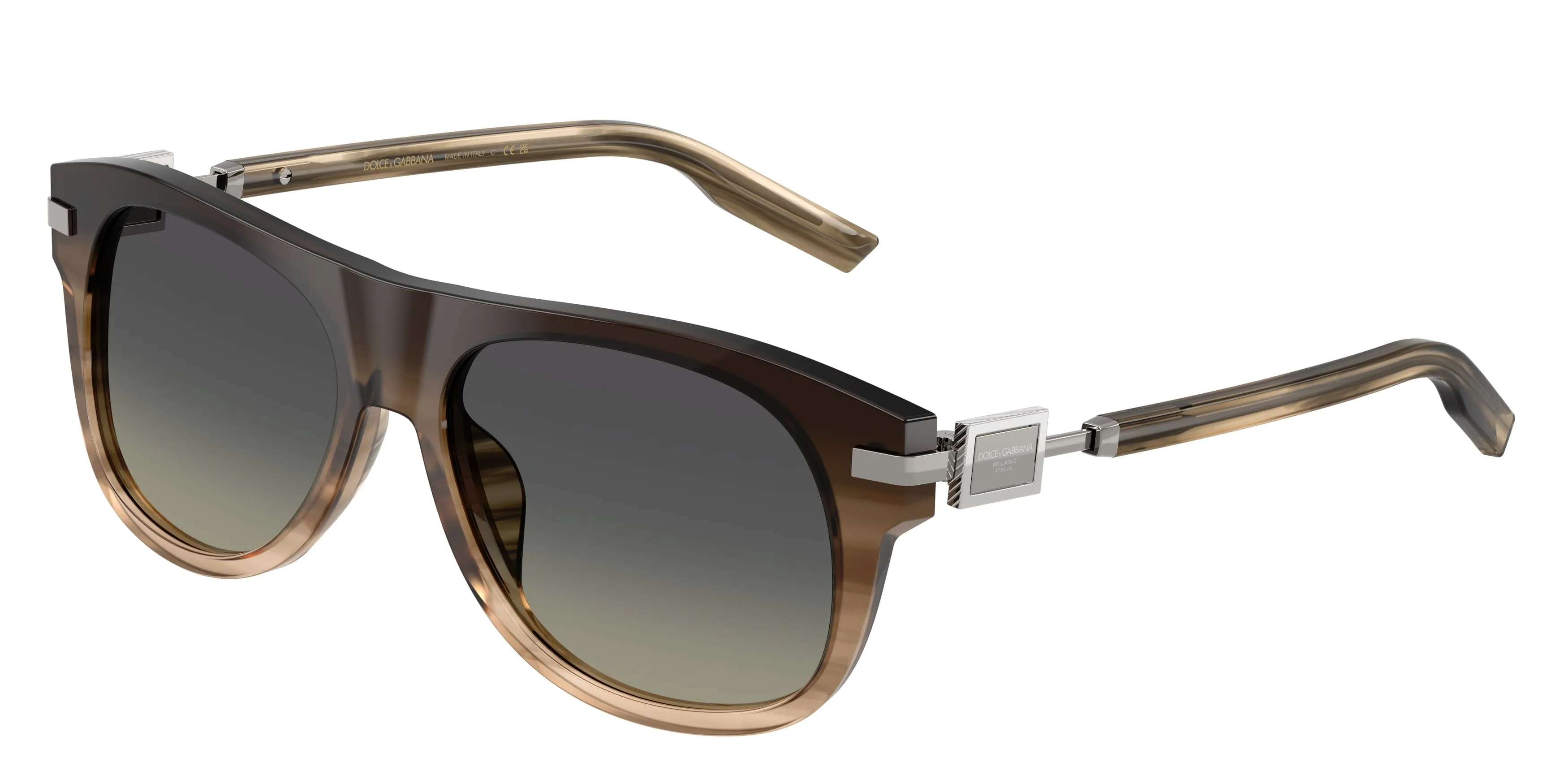 Dolce & Gabbana DG4546 348411 Occhiali da sole Acetato Grigio Grigio Squadrata Normale Sfumato - immagine 1