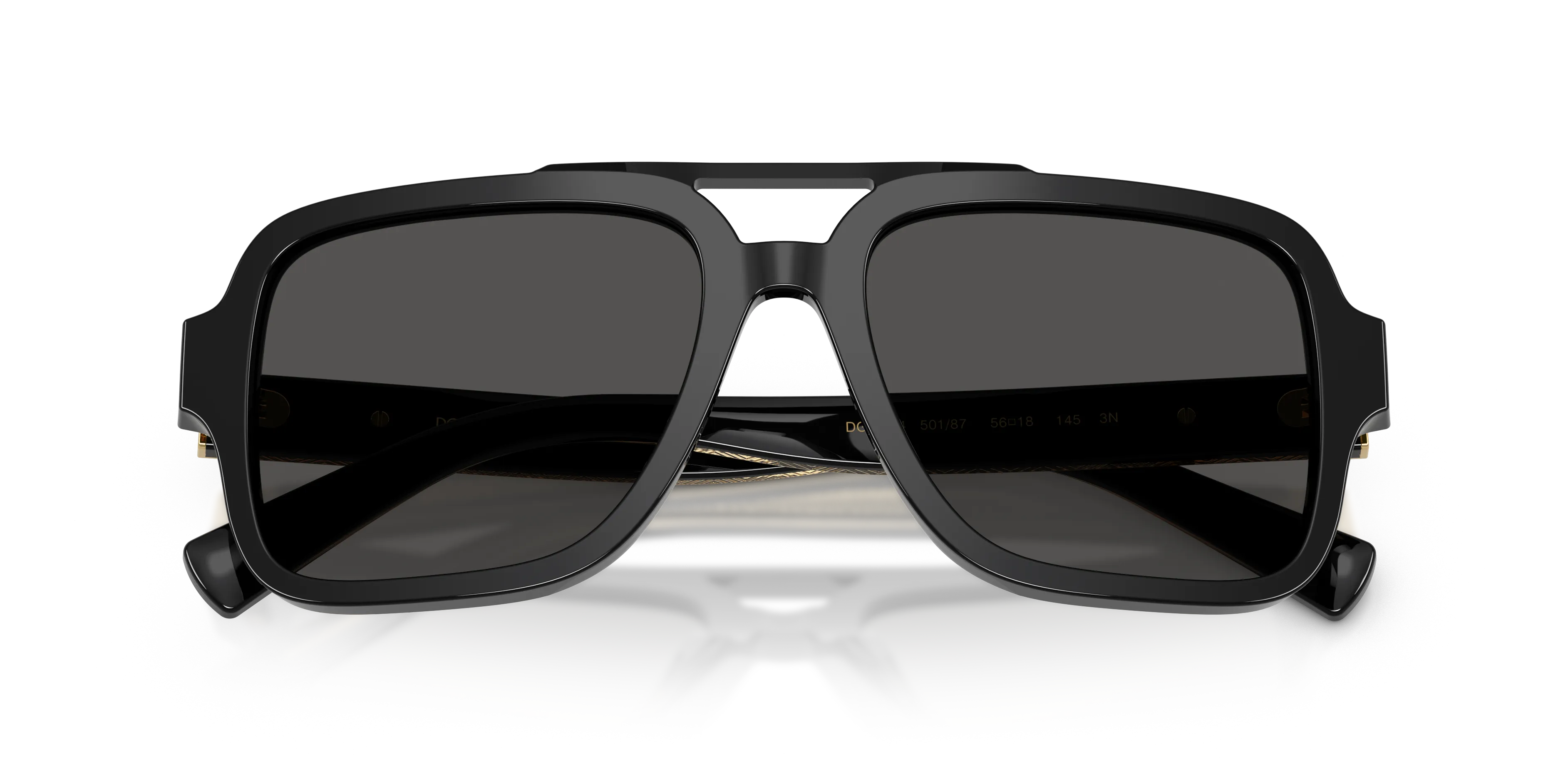 Dolce & Gabbana DG4544 501/87 Occhiali da sole Acetato Nero Grigio Pilot Normale - immagine 2