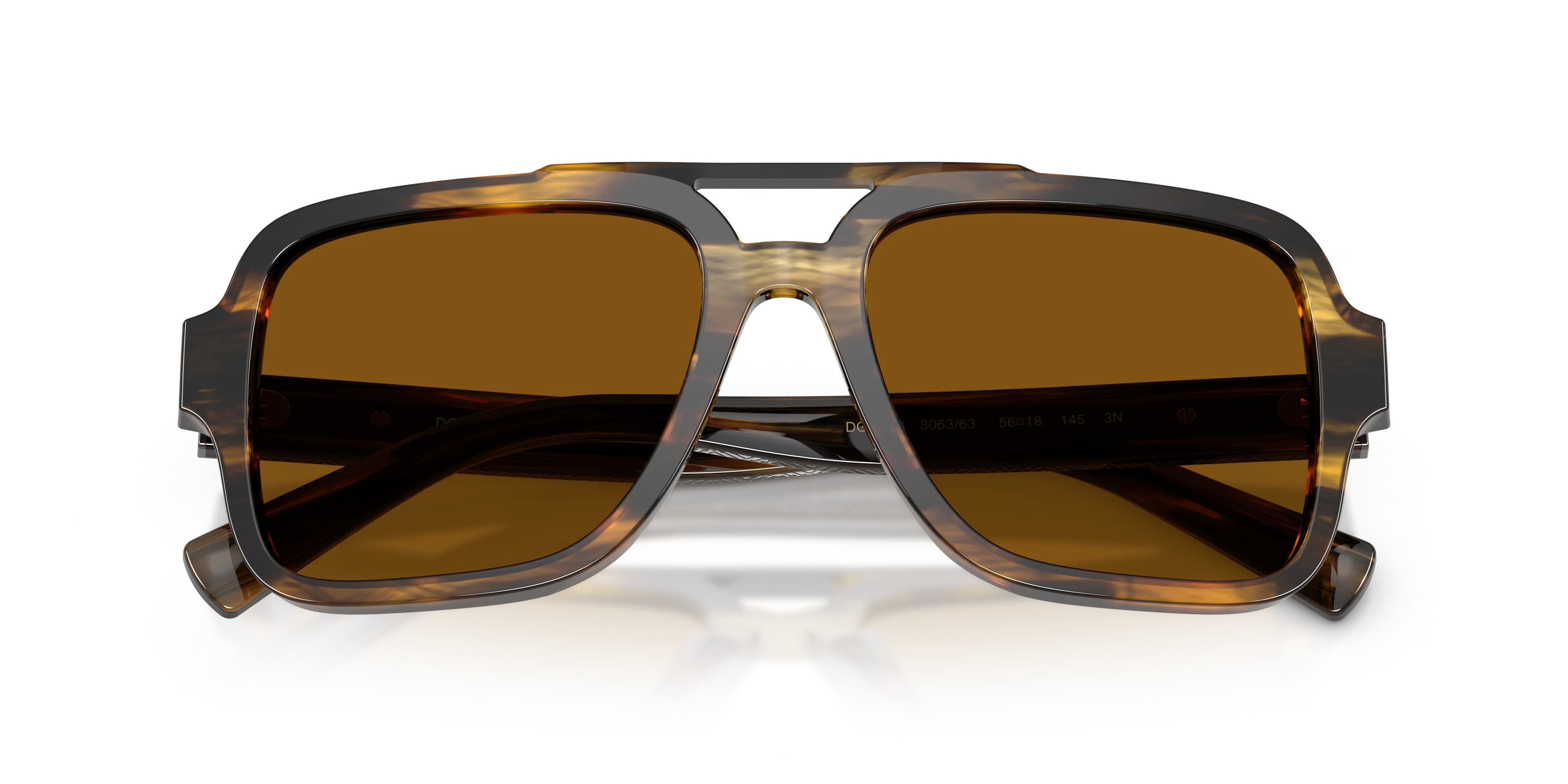 Dolce & Gabbana DG4544 306363 Occhiali da sole Acetato Tartaruga Marrone Pilot Normale - immagine 2