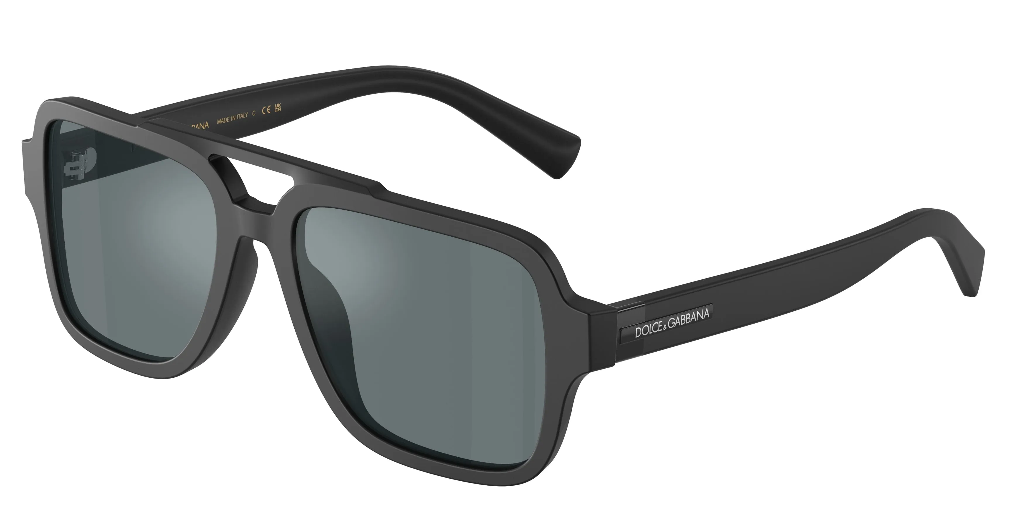 Dolce & Gabbana DG4544 25256G Occhiali da sole Acetato Nero Grigio Pilot Specchiate - immagine 1