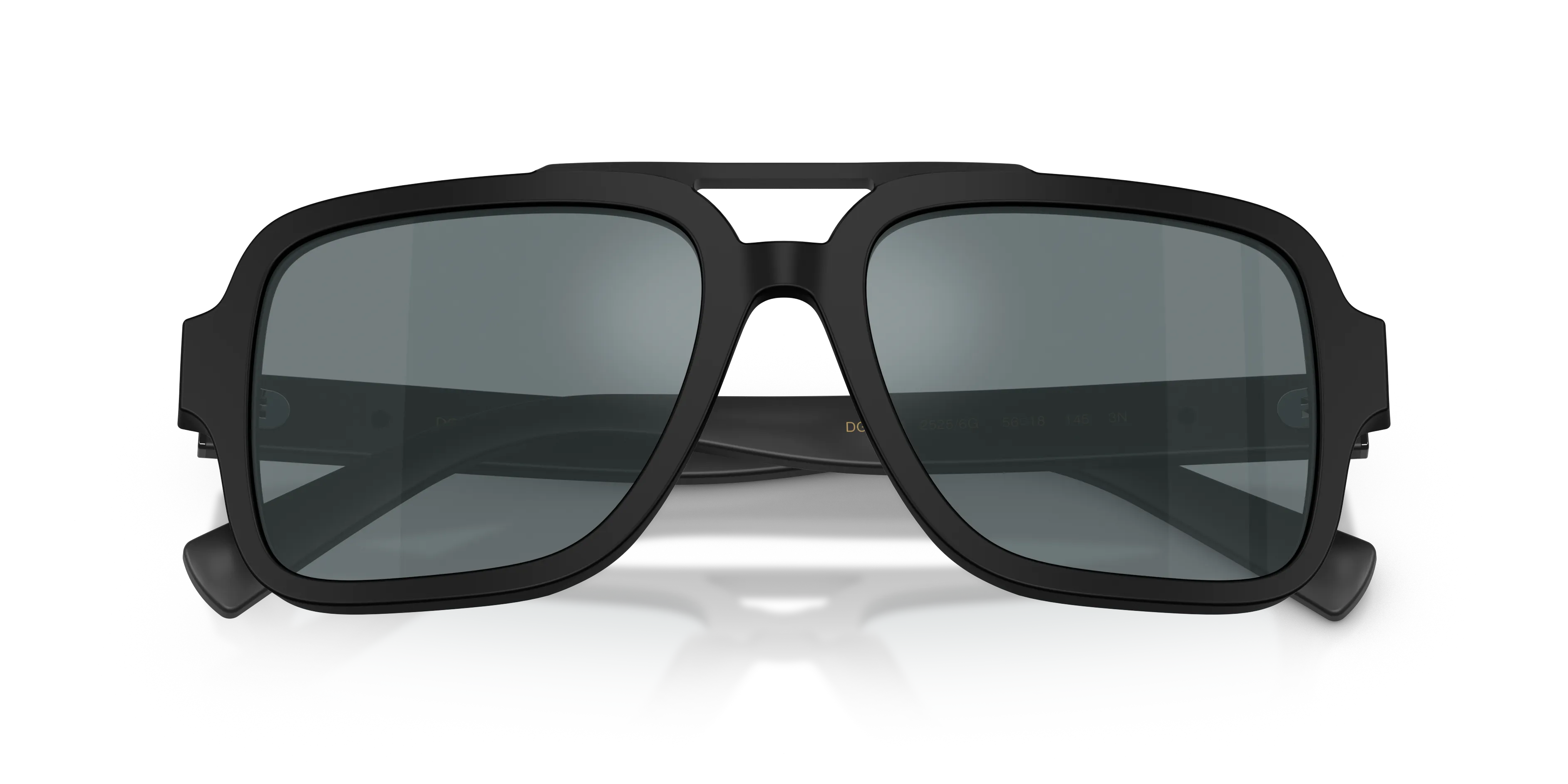 Dolce & Gabbana DG4544 25256G Occhiali da sole Acetato Nero Grigio Pilot Specchiate - immagine 2