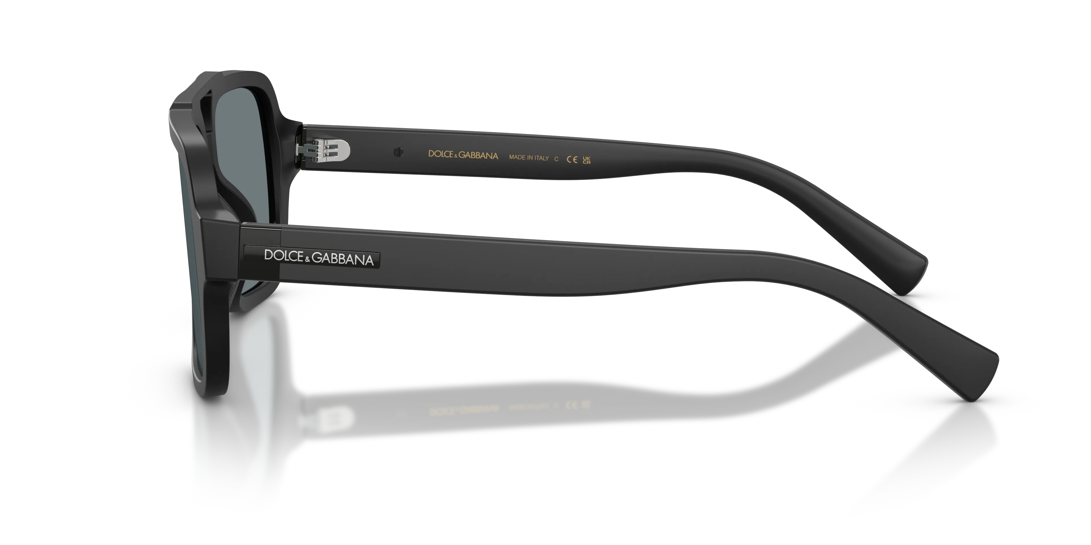 Dolce & Gabbana DG4544 25256G Occhiali da sole Acetato Nero Grigio Pilot Specchiate - immagine 4
