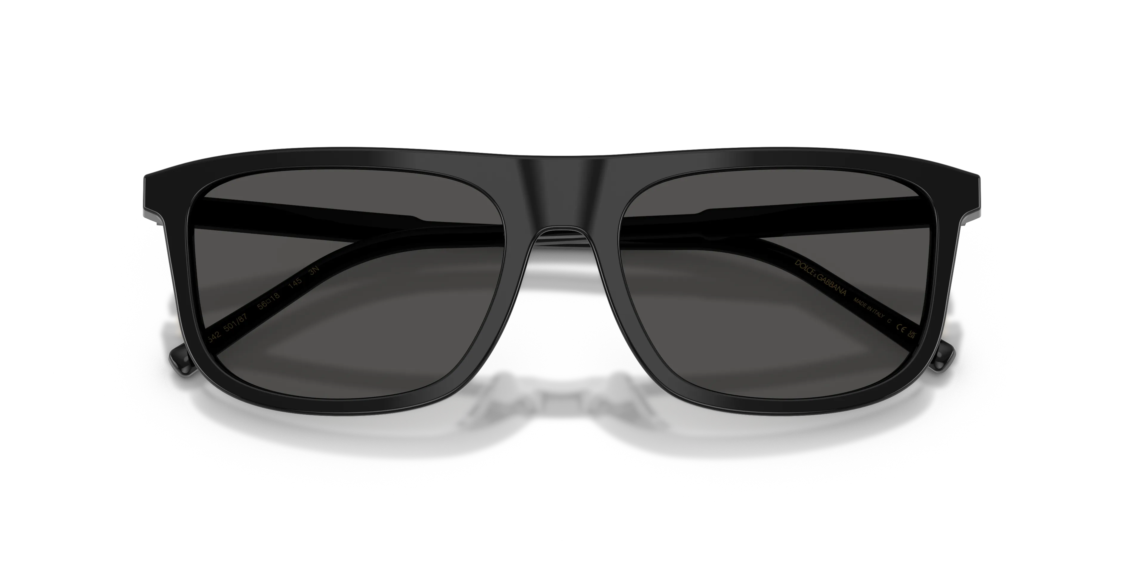 Dolce & Gabbana DG4542 501/87 Occhiali da sole Acetato Nero Grigio Squadrata Normale - immagine 2