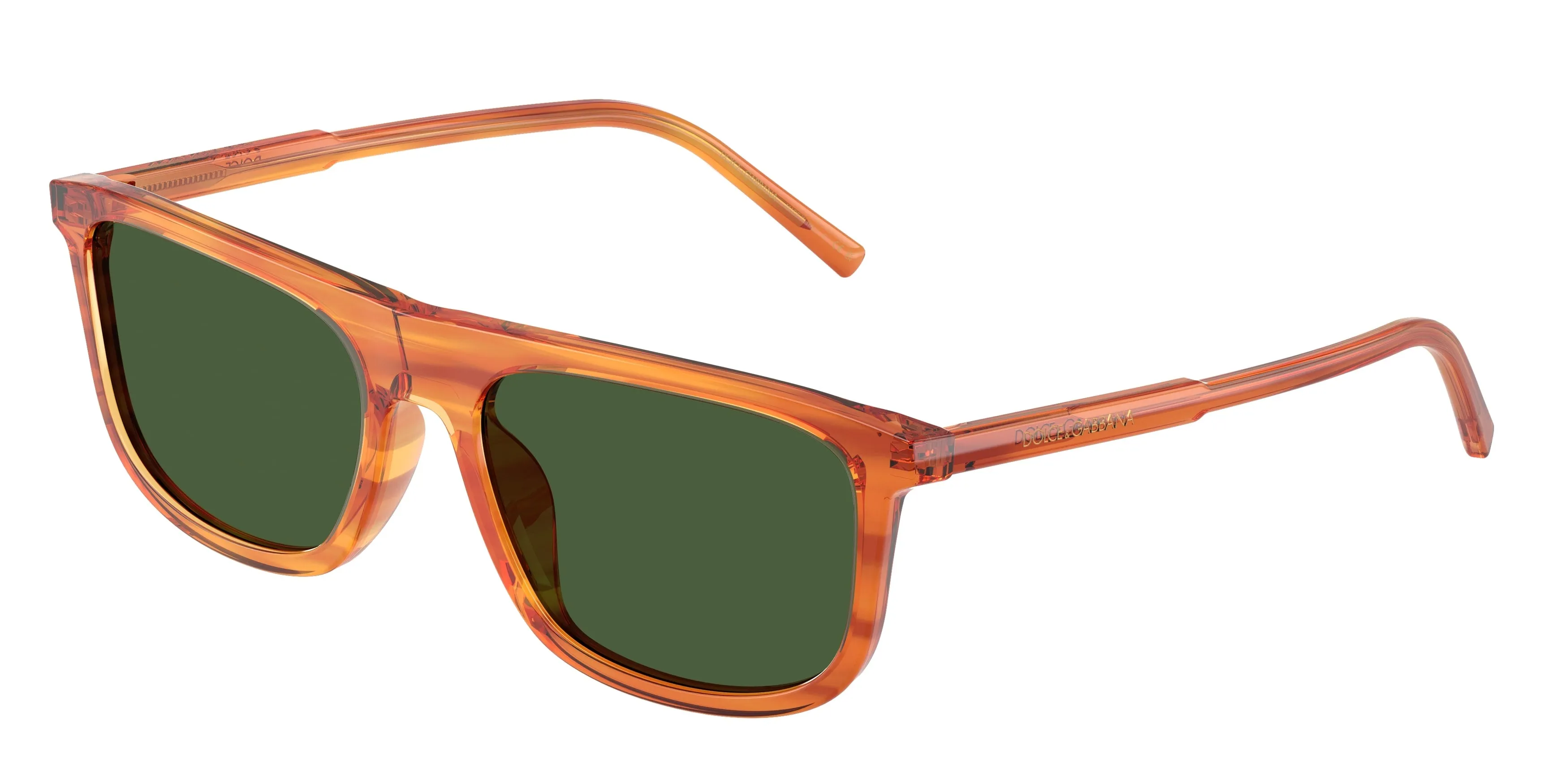 Dolce & Gabbana DG4542 348371 Occhiali da sole Acetato Marrone Verde Squadrata Normale - immagine 1