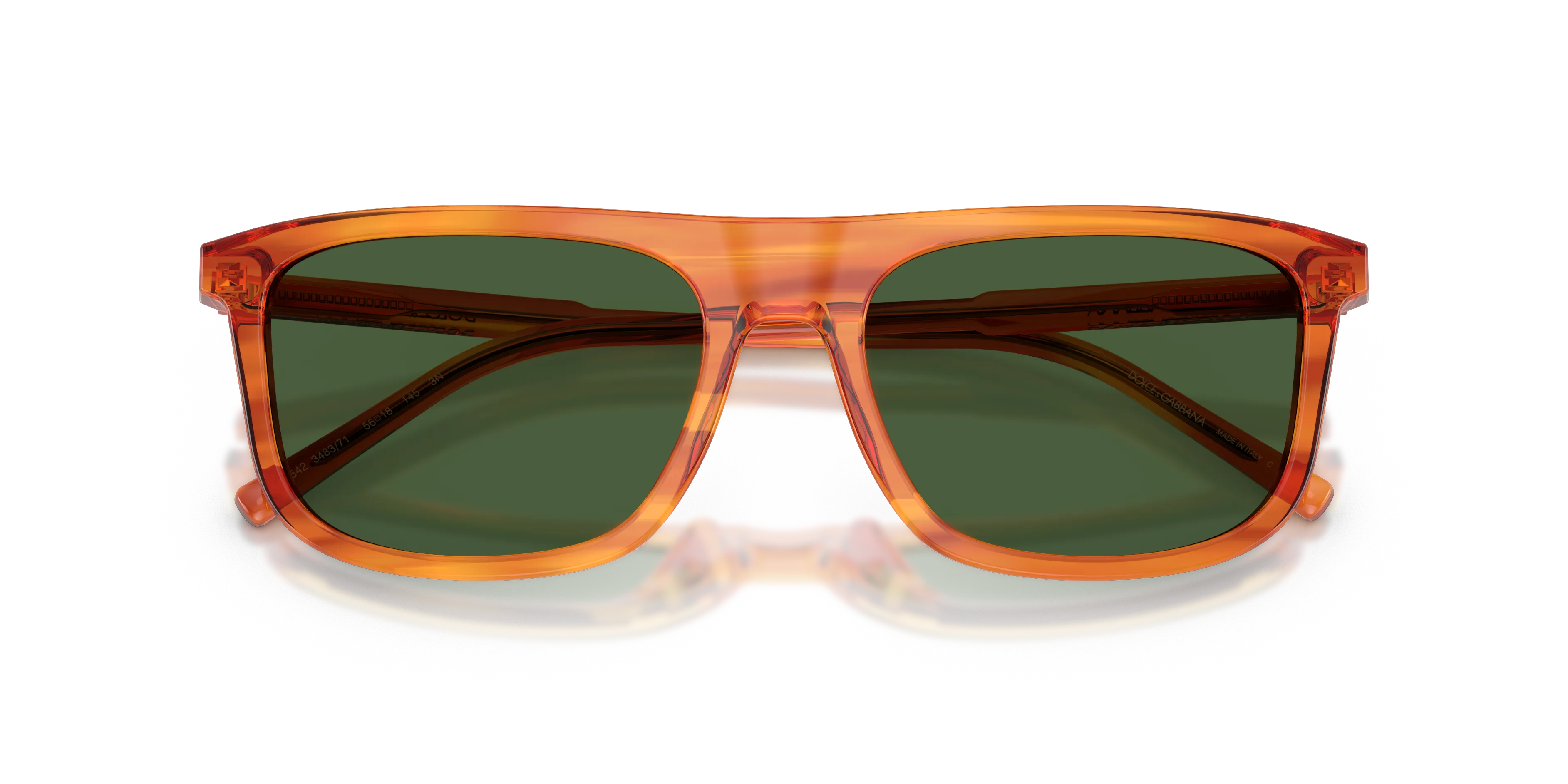 Dolce & Gabbana DG4542 348371 Occhiali da sole Acetato Marrone Verde Squadrata Normale - immagine 2