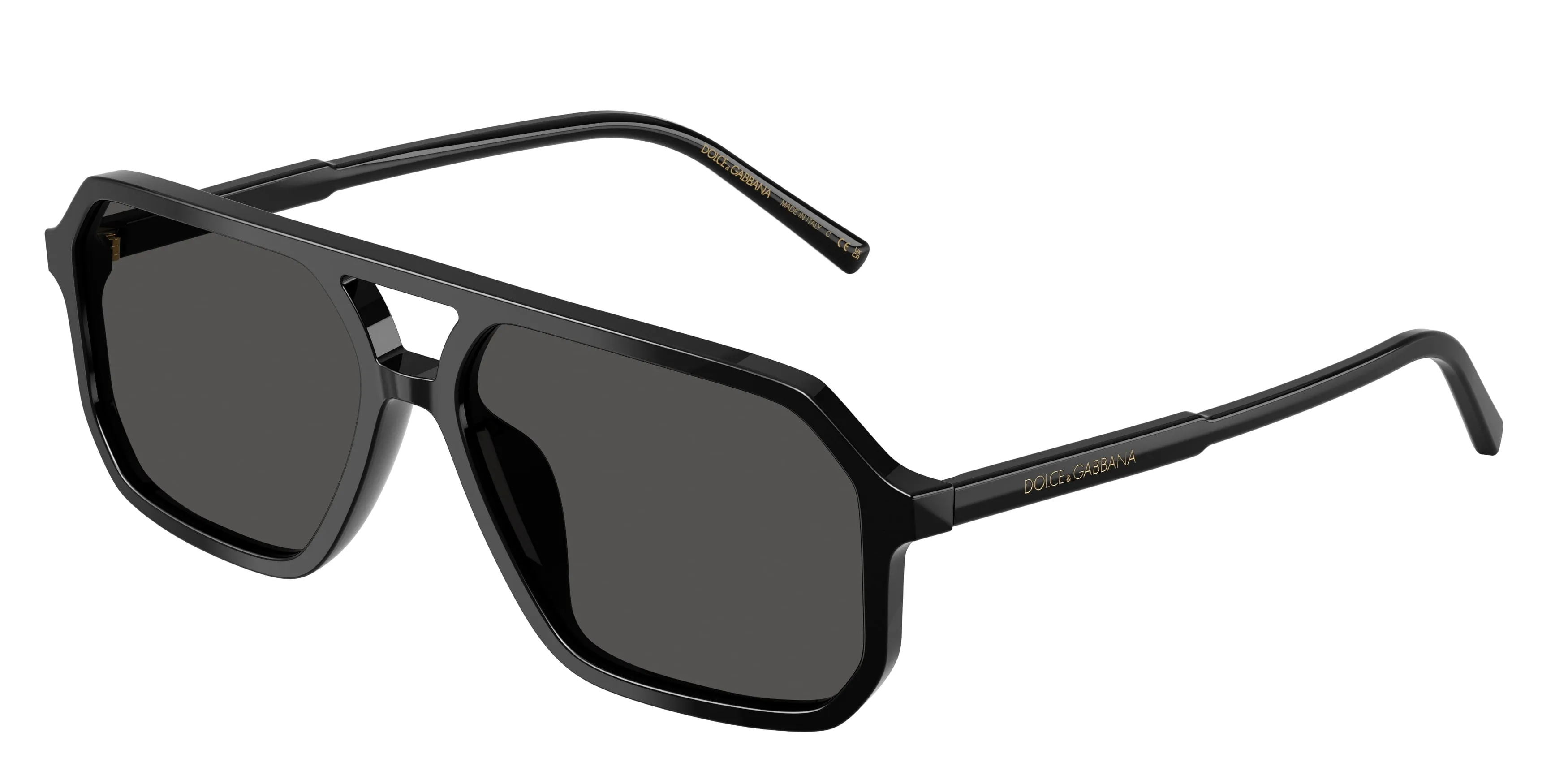 Dolce & Gabbana DG4541 501/87 Occhiali da sole Acetato Nero Grigio Pilot Normale - immagine 1