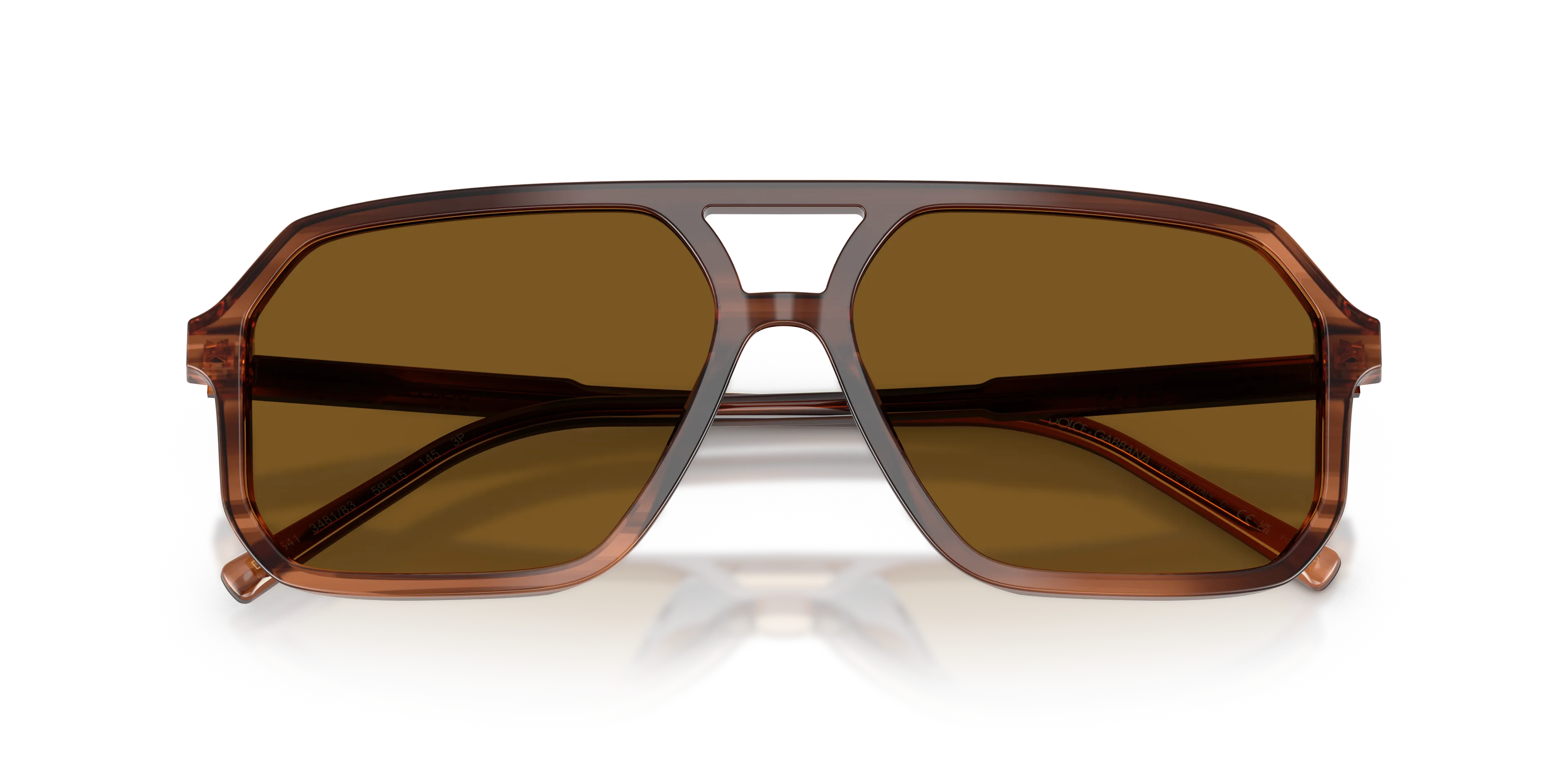 Dolce & Gabbana DG4541 348183 Occhiali da sole Acetato Marrone Marrone Pilot Polarizzata - immagine 2