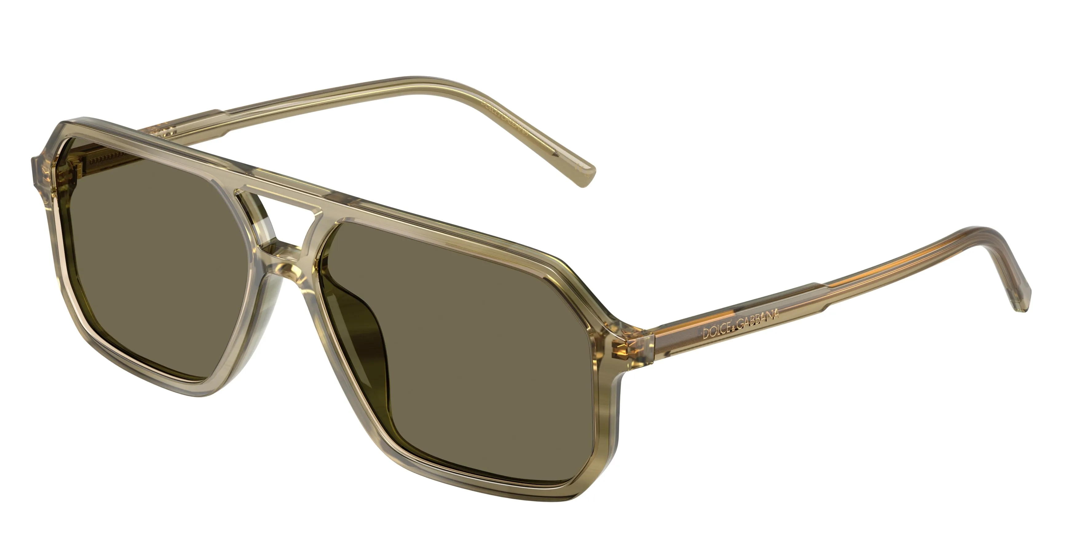 Dolce & Gabbana DG4541 3480/3 Occhiali da sole Acetato Verde Marrone Pilot Normale - immagine 1