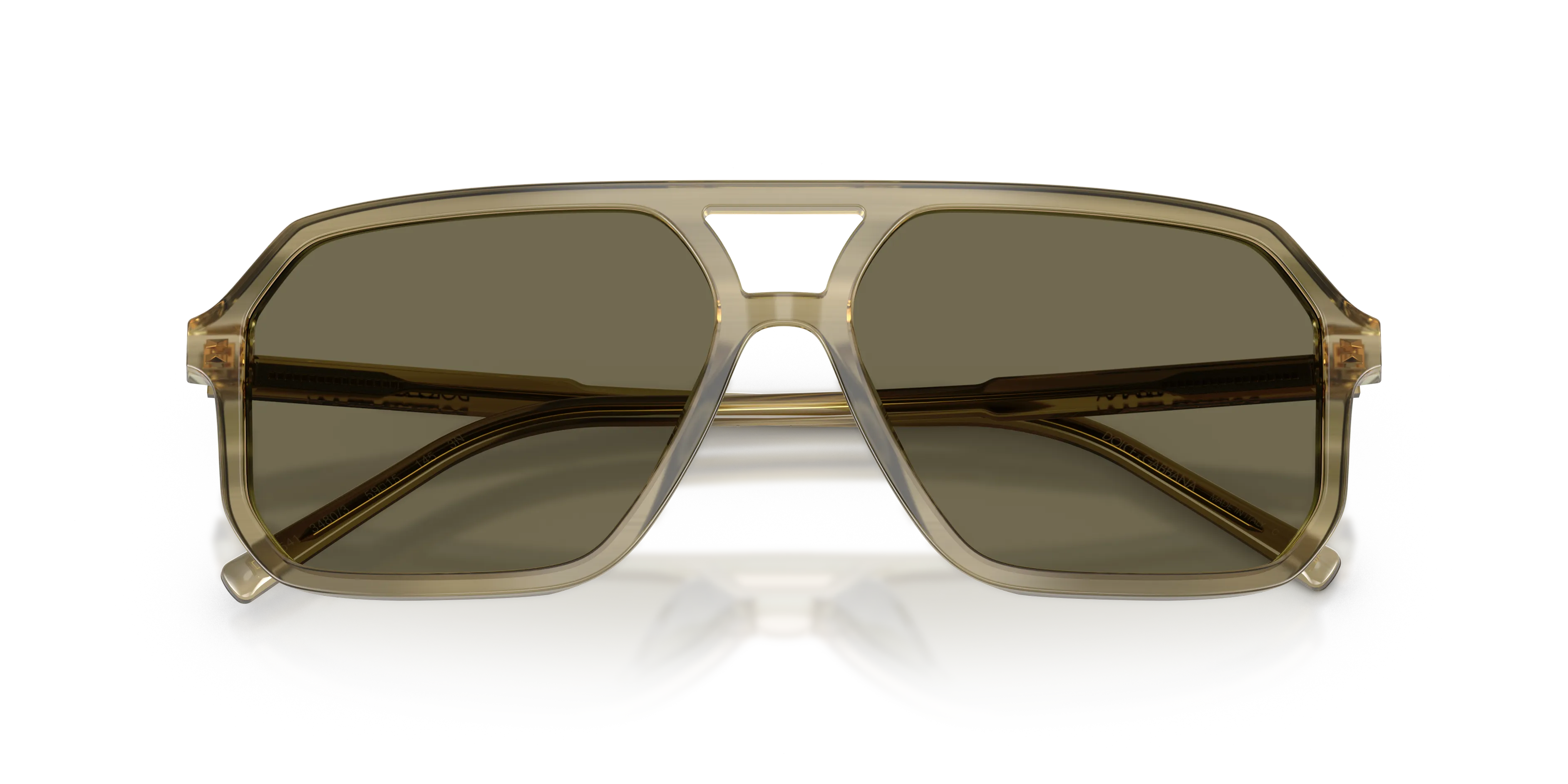 Dolce & Gabbana DG4541 3480/3 Occhiali da sole Acetato Verde Marrone Pilot Normale - immagine 2