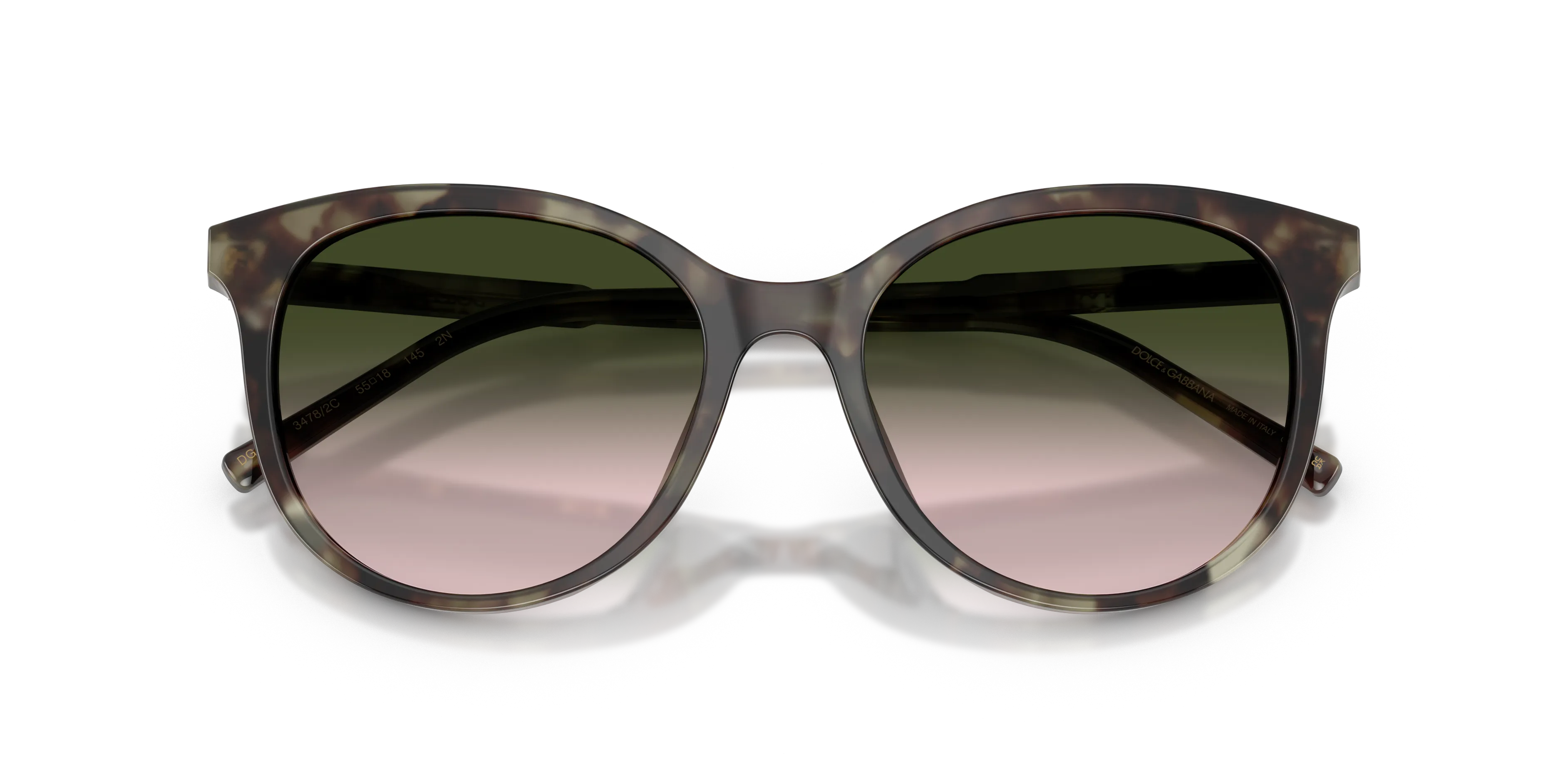 Dolce & Gabbana DG4540 34782C Occhiali da sole Acetato Verde Marrone Pantos Normale Sfumato - immagine 2