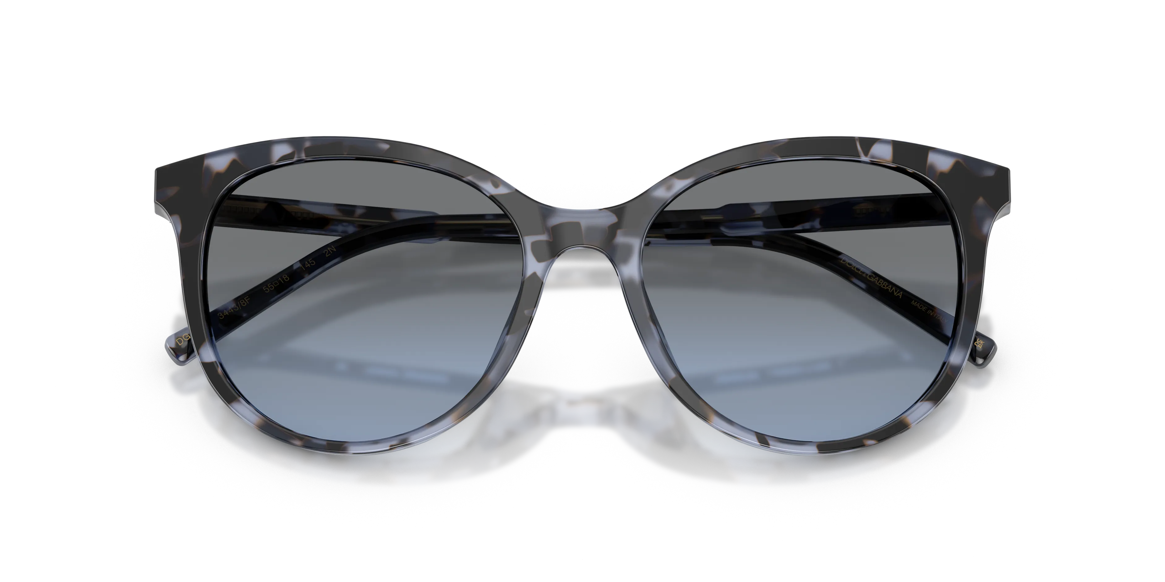 Dolce & Gabbana DG4540 34438F Occhiali da sole Acetato Blu Blu Pantos Normale Sfumato - immagine 2