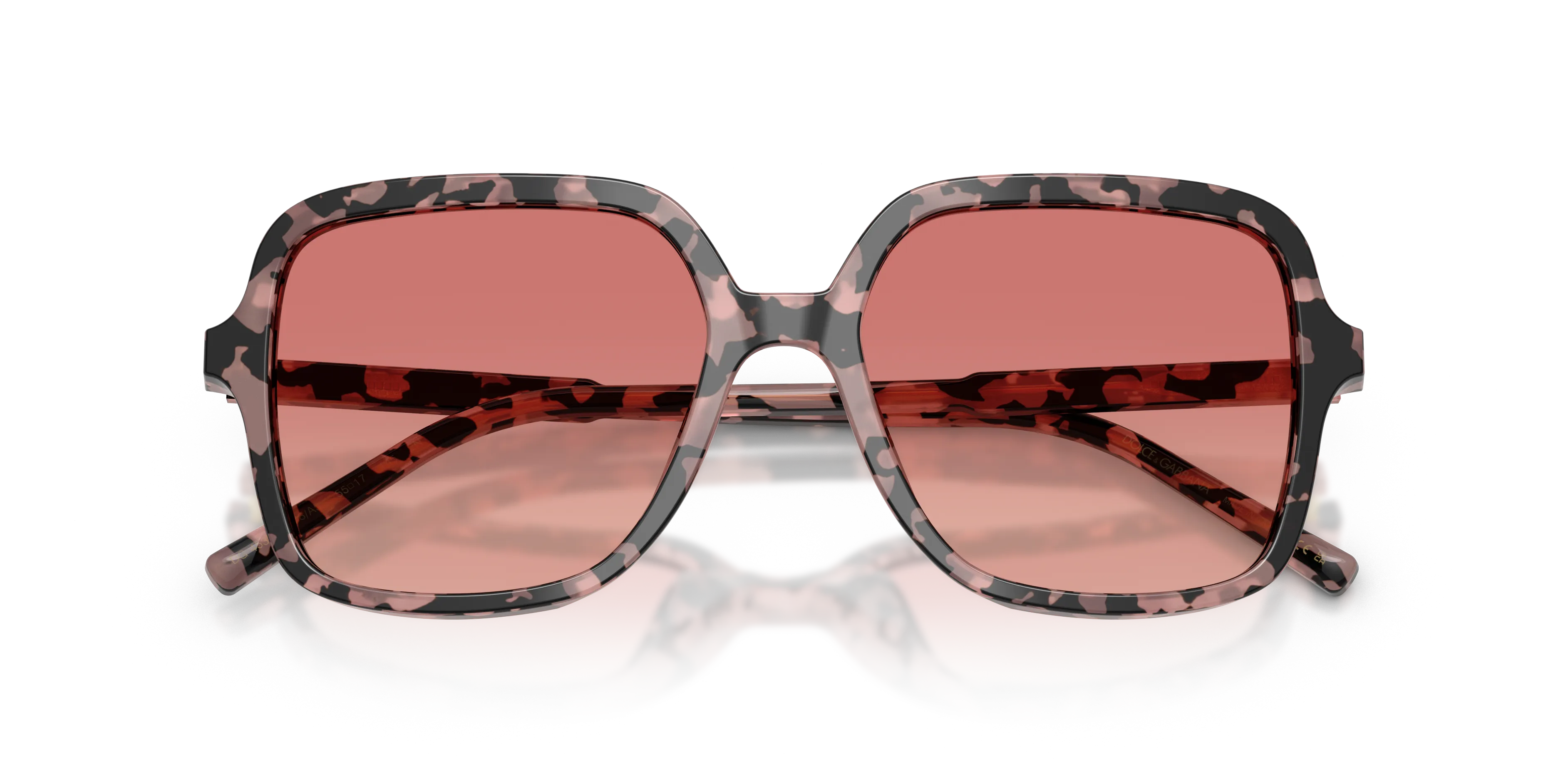 Dolce & Gabbana DG4539 3476A5 Occhiali da sole Acetato Tartaruga Rosa Squadrata Normale Sfumato - immagine 2