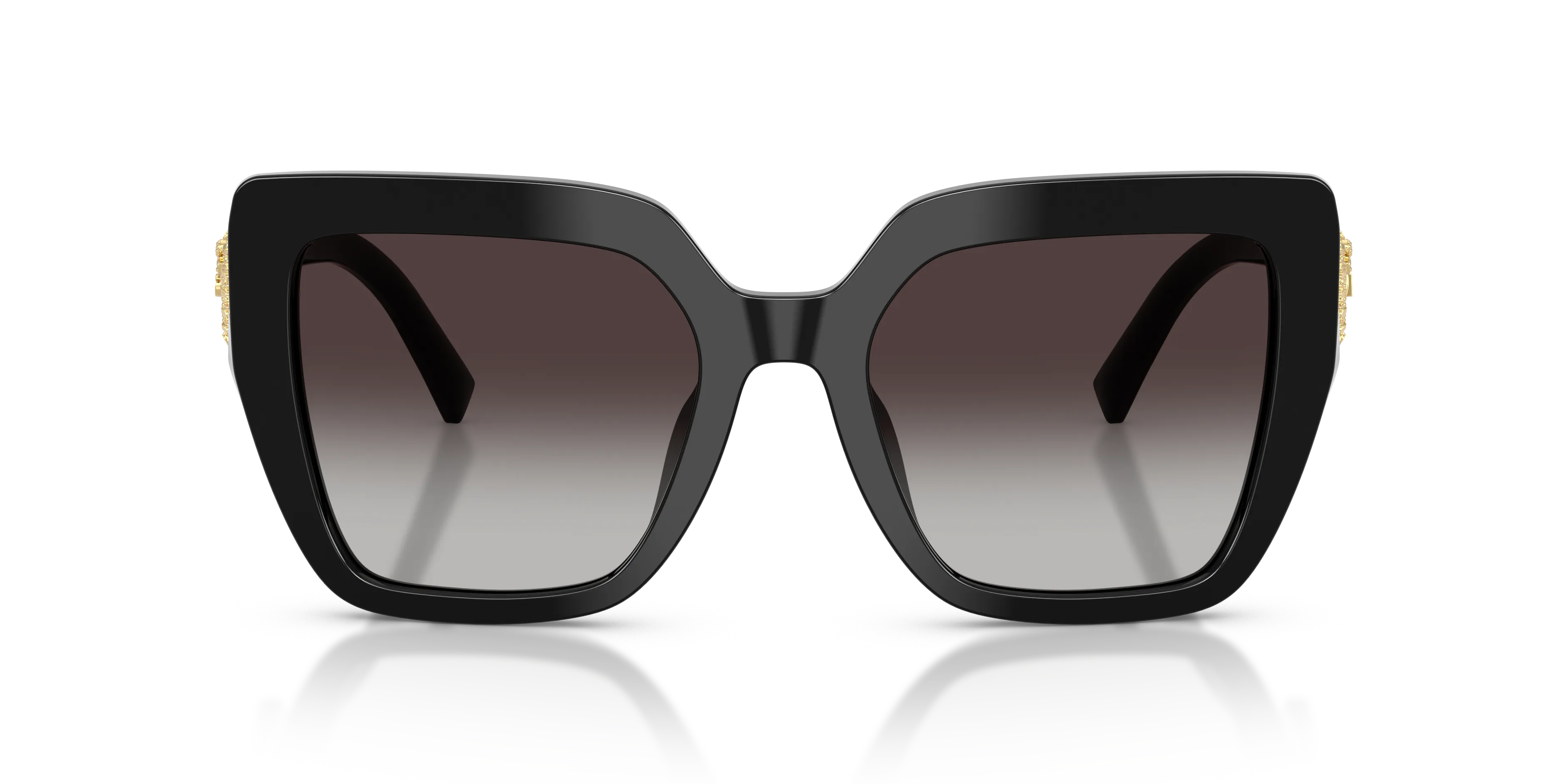 Dolce & Gabbana DG4538 501/8G Occhiali da sole Acetato Nero Grigio Squadrata Normale Sfumato - immagine 3
