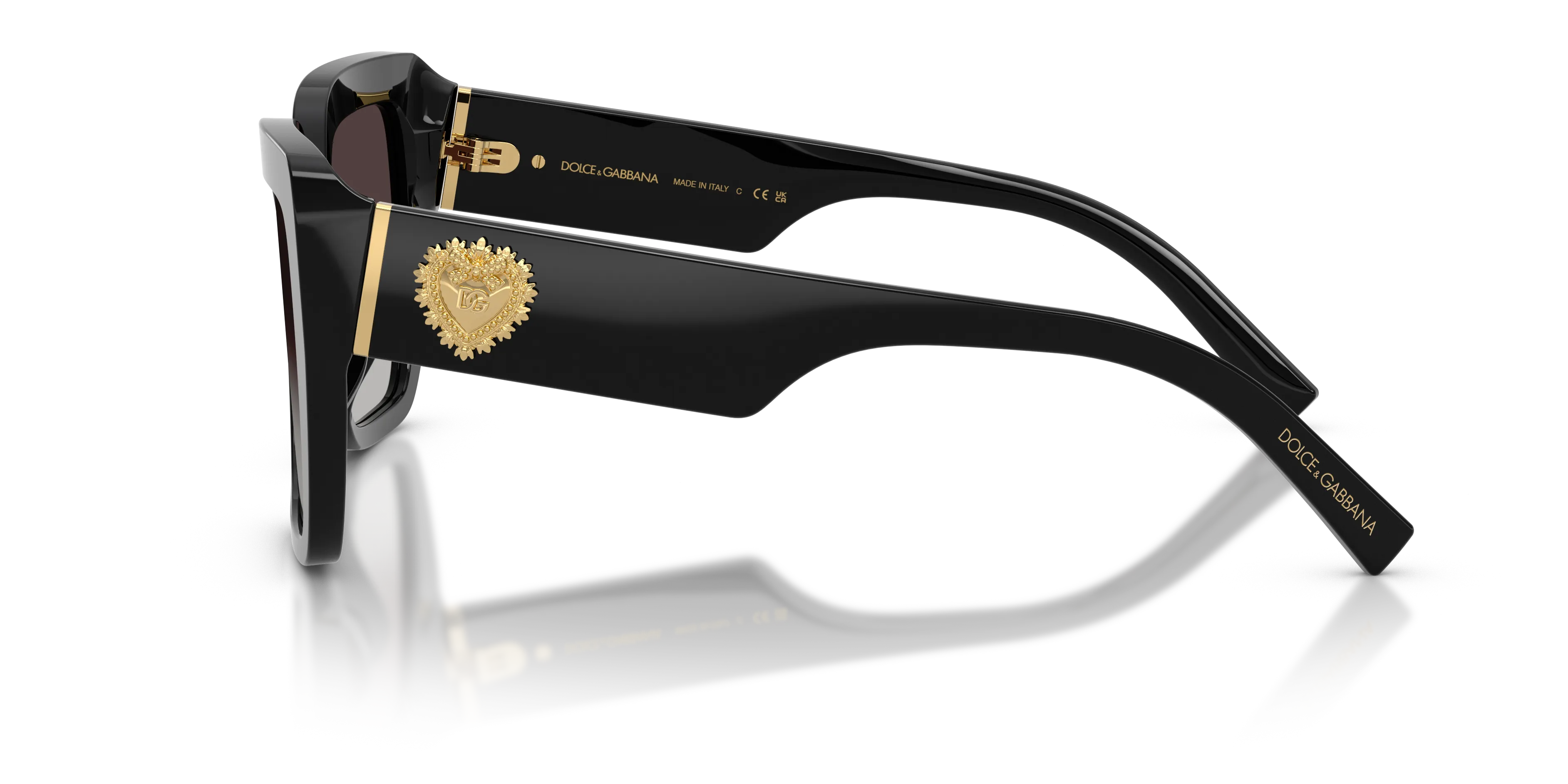 Dolce & Gabbana DG4538 501/8G Occhiali da sole Acetato Nero Grigio Squadrata Normale Sfumato - immagine 4