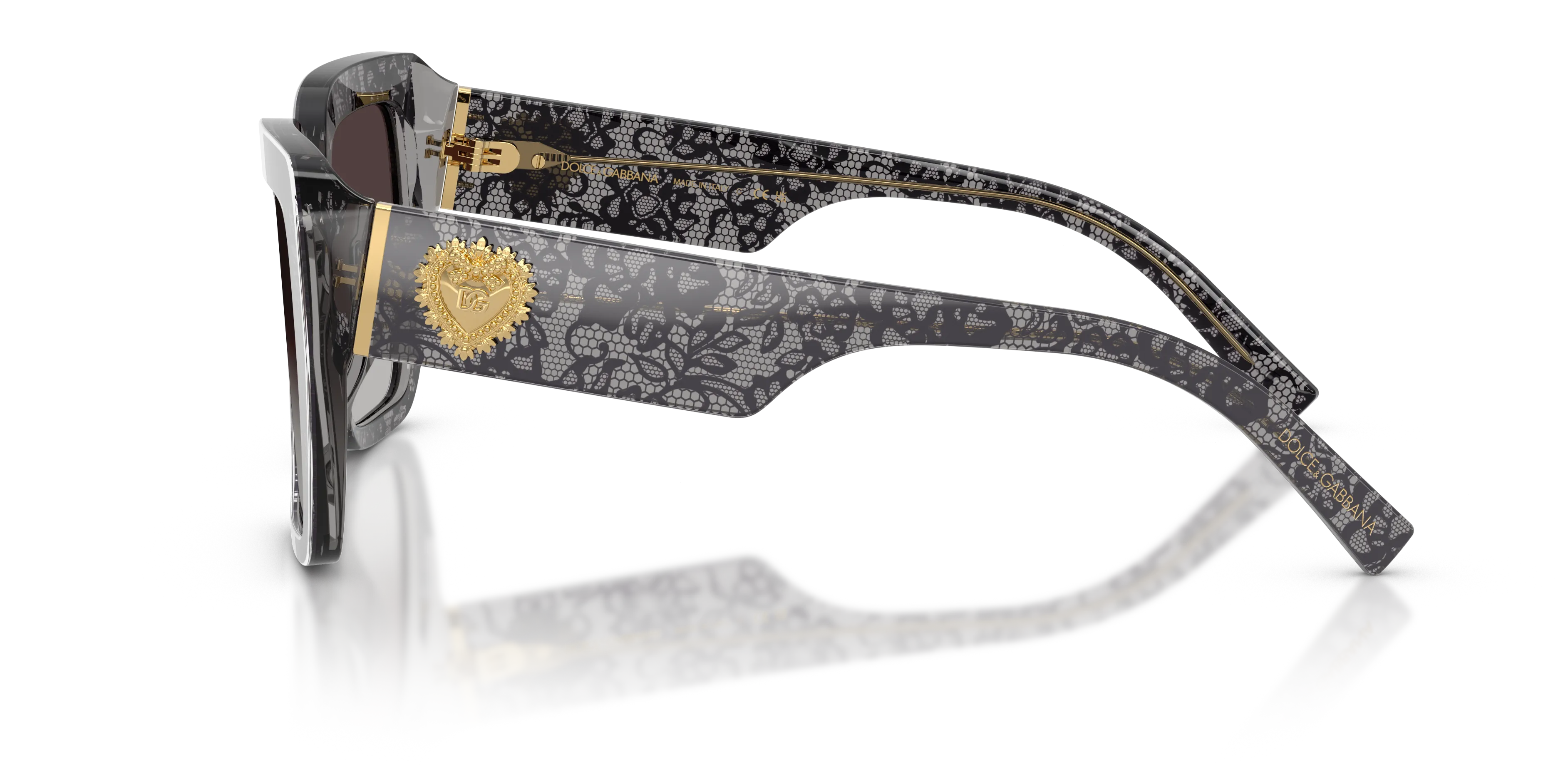 Dolce & Gabbana DG4538 34718G Occhiali da sole Acetato Grigio Grigio Squadrata Normale Sfumato - immagine 4