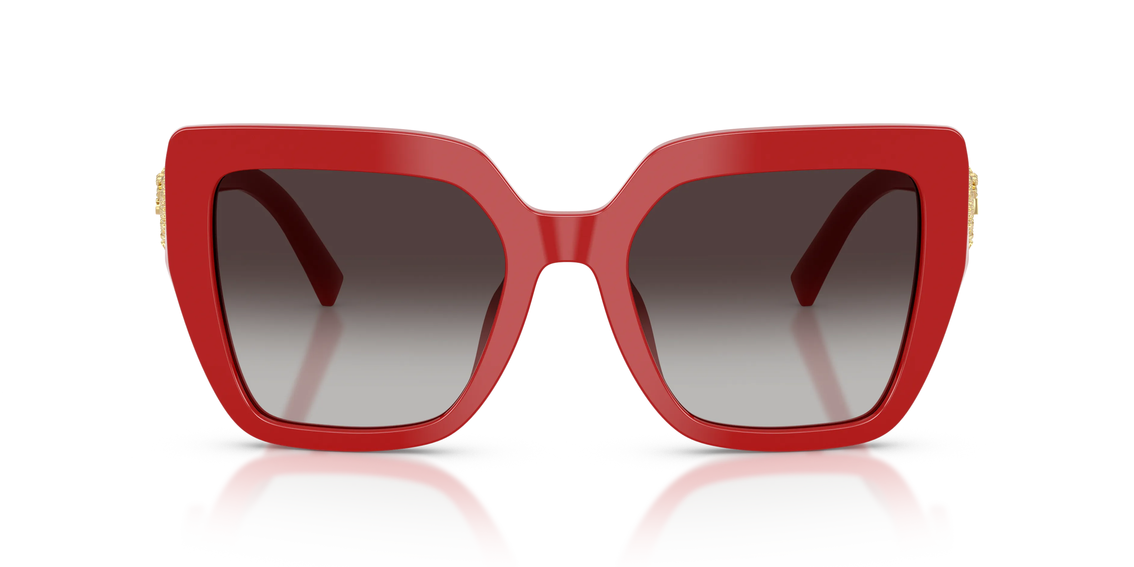 Dolce & Gabbana DG4538 30888G Occhiali da sole Acetato Rosso Grigio Squadrata Normale Sfumato - immagine 3