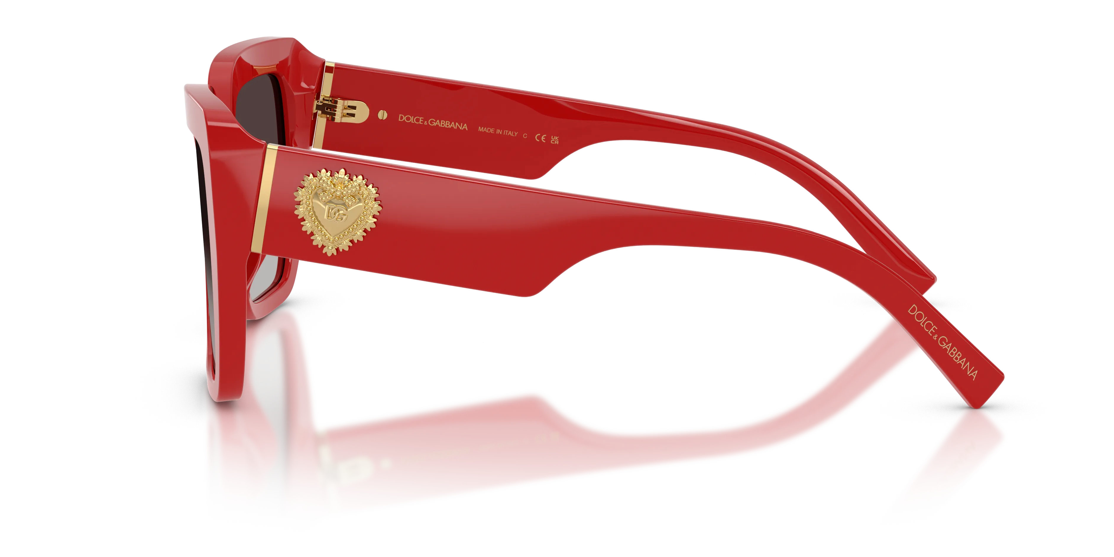 Dolce & Gabbana DG4538 30888G Occhiali da sole Acetato Rosso Grigio Squadrata Normale Sfumato - immagine 4