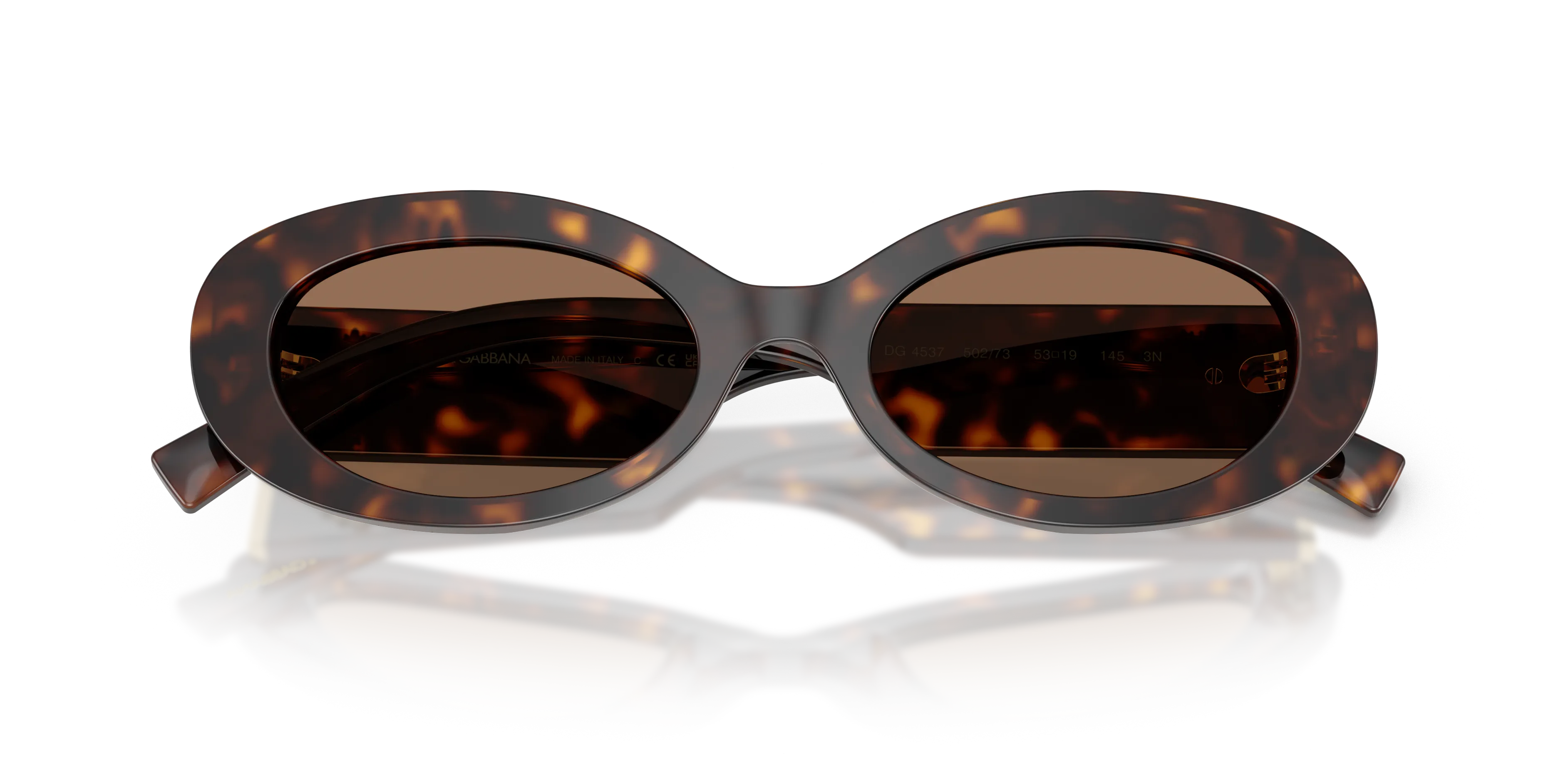 Dolce & Gabbana DG4537 502/73 Occhiali da sole Acetato Tartaruga Marrone Rotonda Normale - immagine 2