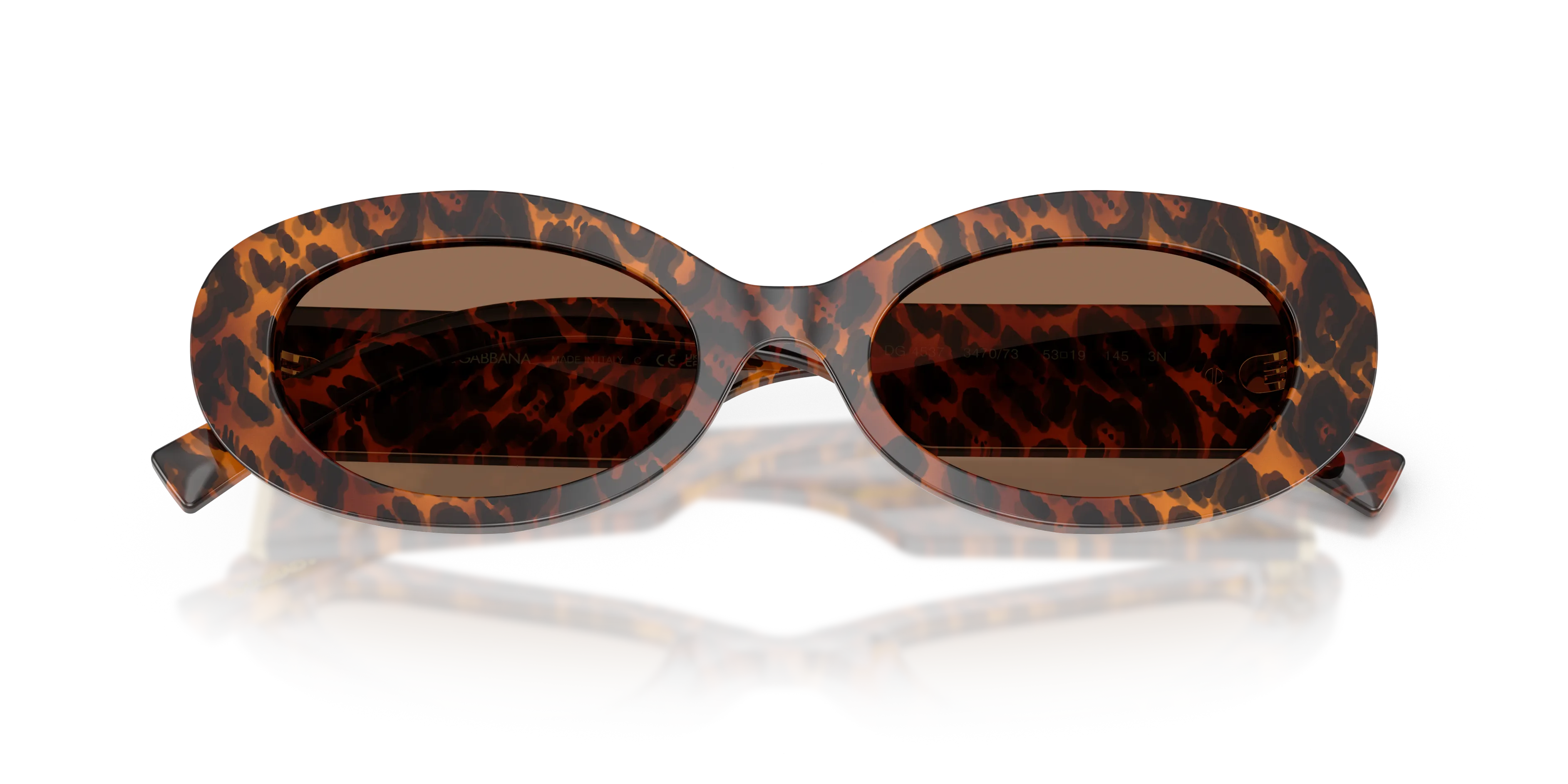 Dolce & Gabbana DG4537 347073 Occhiali da sole Acetato Marrone Marrone Rotonda Normale - immagine 2