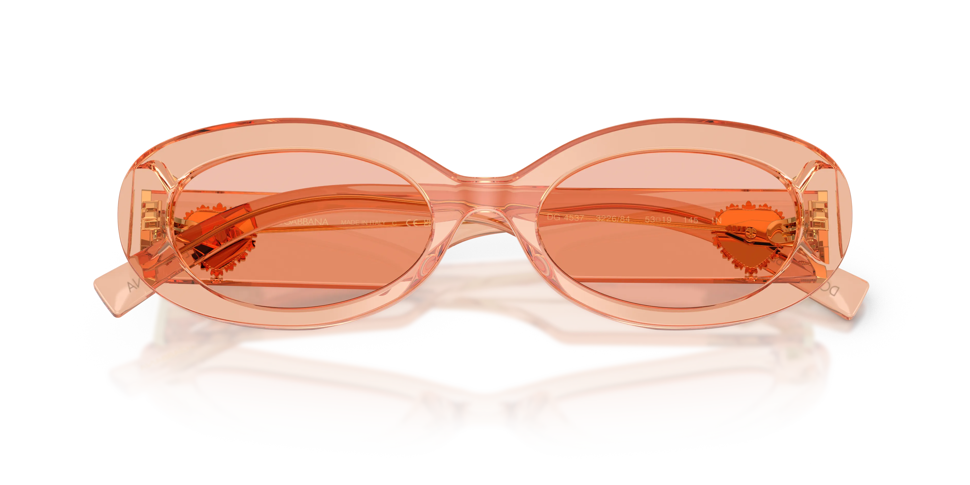 Dolce & Gabbana DG4537 322684 Occhiali da sole Acetato Rosa Rosa Rotonda Normale - immagine 2