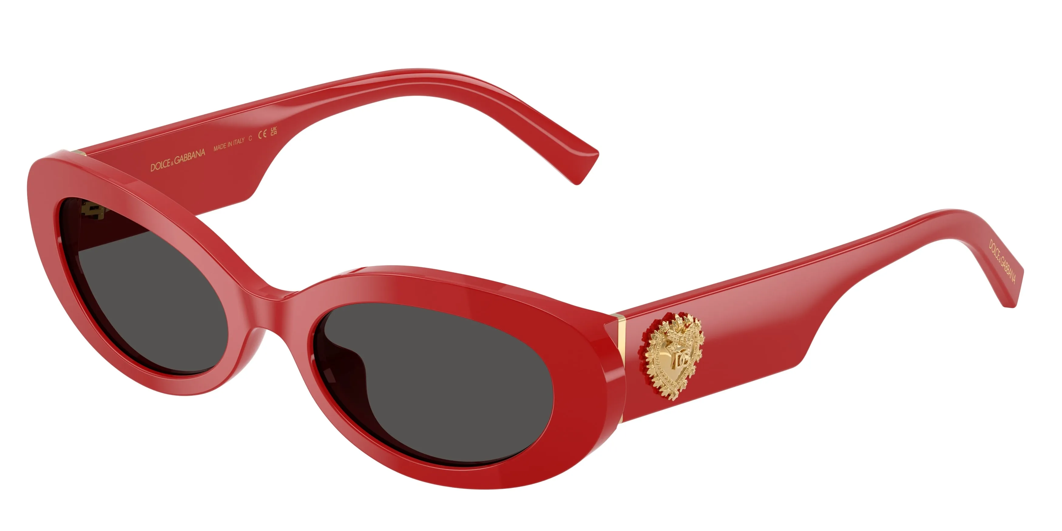 Dolce & Gabbana DG4537 308887 Occhiali da sole Acetato Rosso Grigio Rotonda Normale - immagine 1