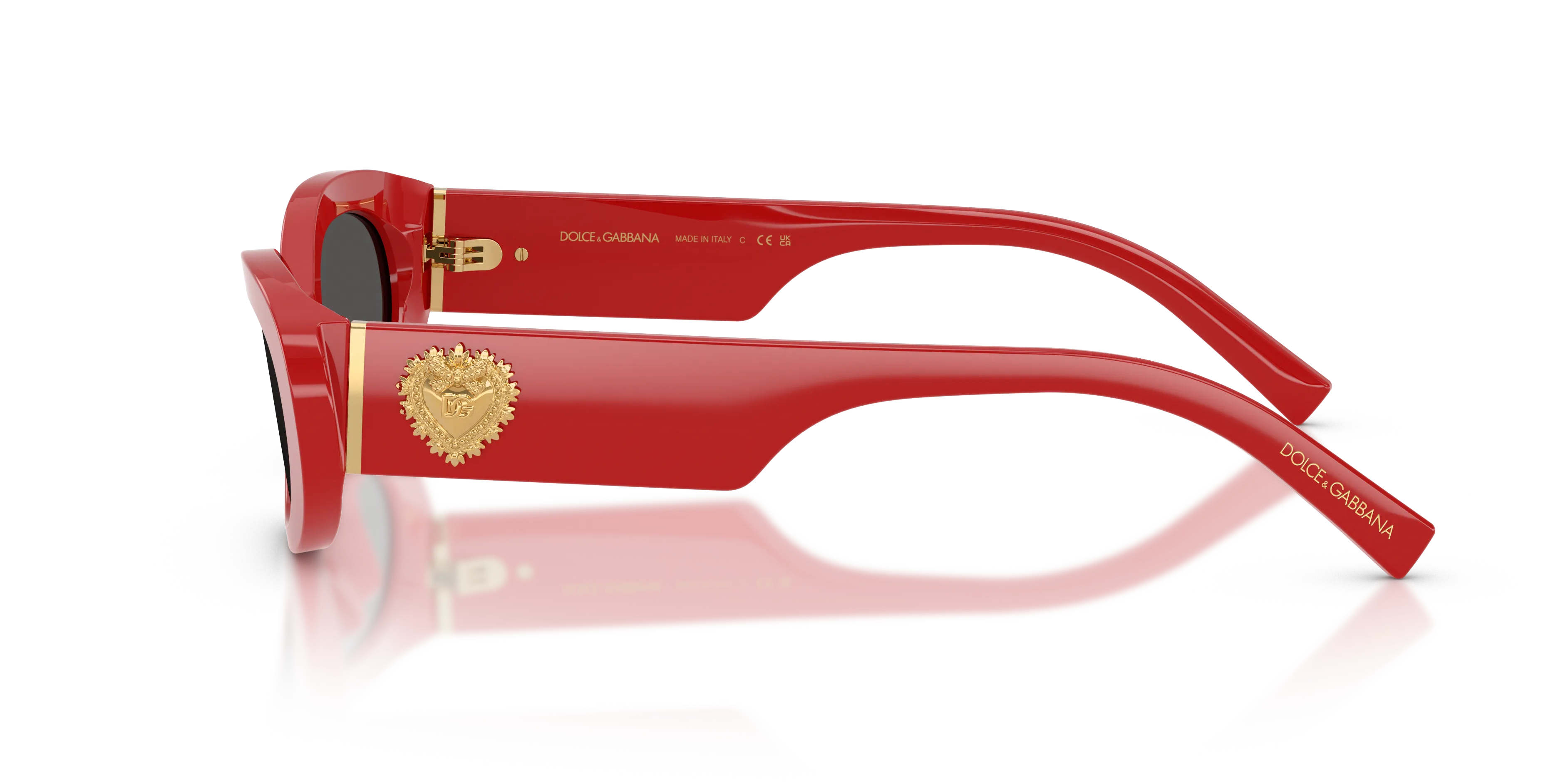 Dolce & Gabbana DG4537 308887 Occhiali da sole Acetato Rosso Grigio Rotonda Normale - immagine 4
