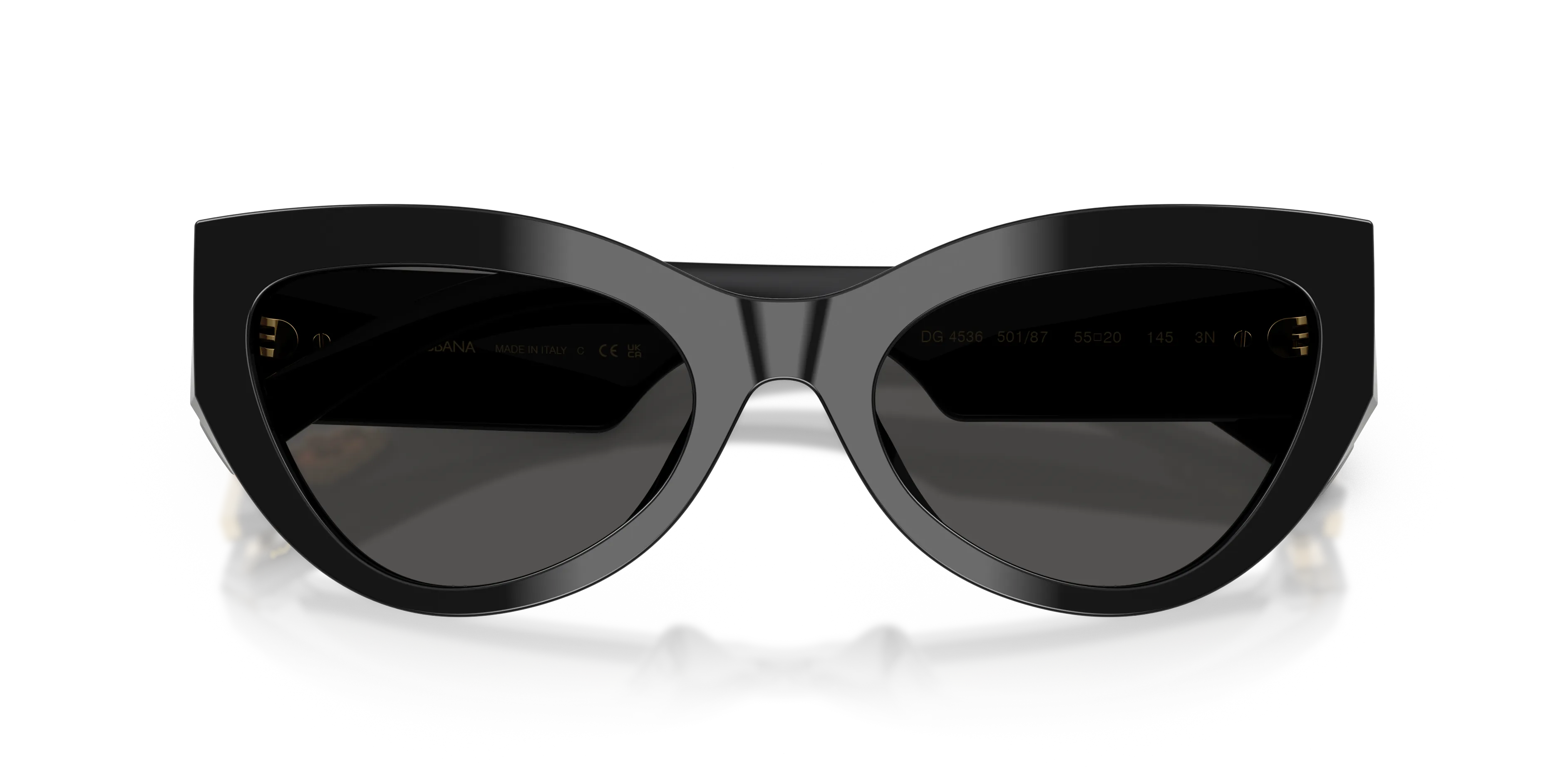 Dolce & Gabbana DG4536 501/87 Occhiali da sole Acetato Nero Grigio Cat Eye Normale - immagine 2