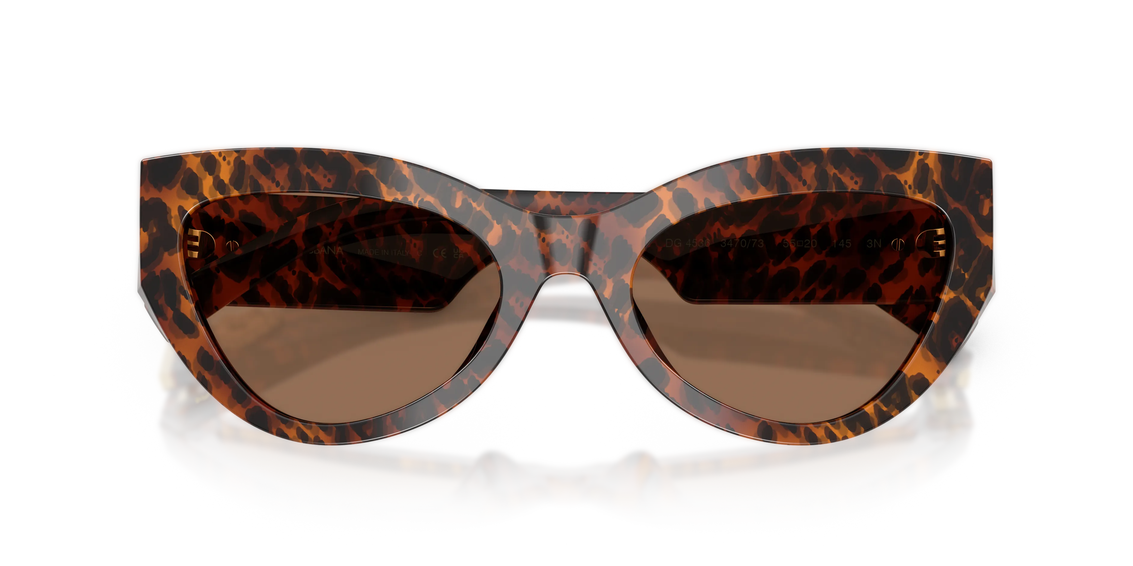 Dolce & Gabbana DG4536 347073 Occhiali da sole Acetato Marrone Marrone Cat Eye Normale - immagine 2
