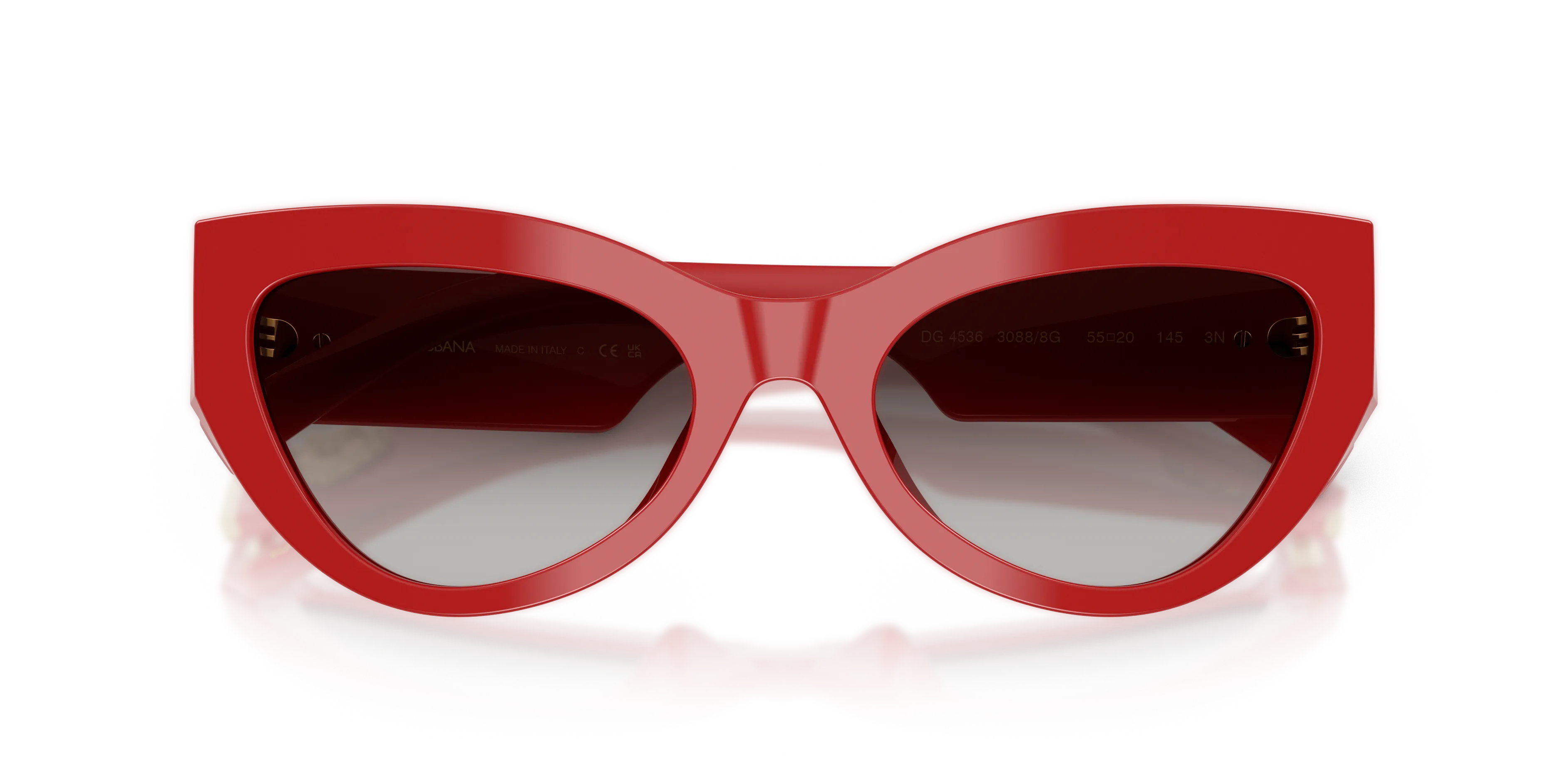 Dolce & Gabbana DG4536 30888G Occhiali da sole Acetato Rosso Grigio Cat Eye Normale Sfumato - immagine 2