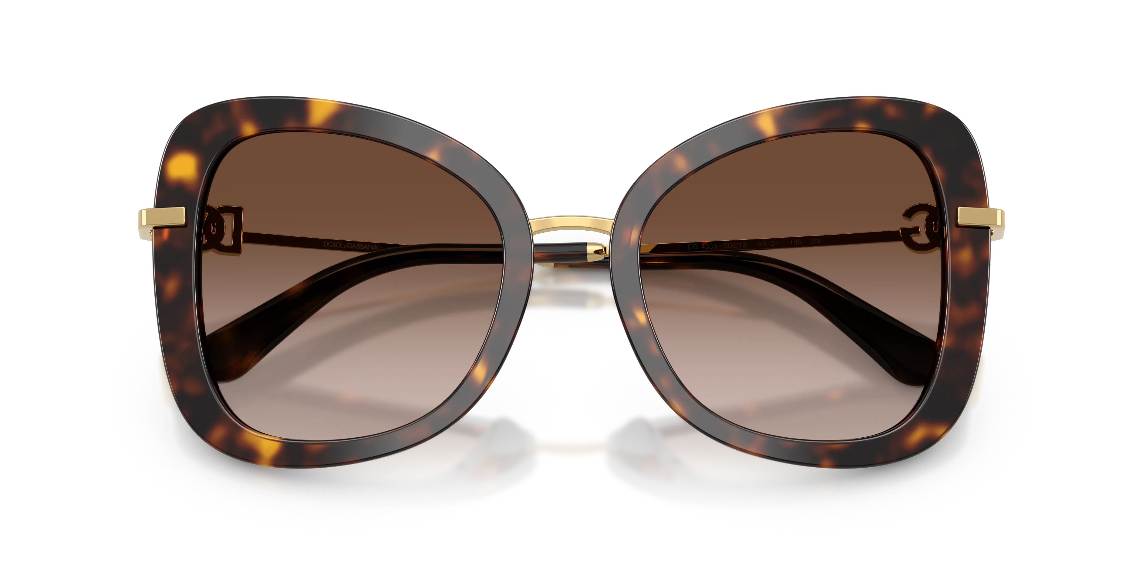 Dolce & Gabbana DG4535 502/13 Occhiali da sole Acetato Tartaruga Marrone Farfalla Normale Sfumato - immagine 2