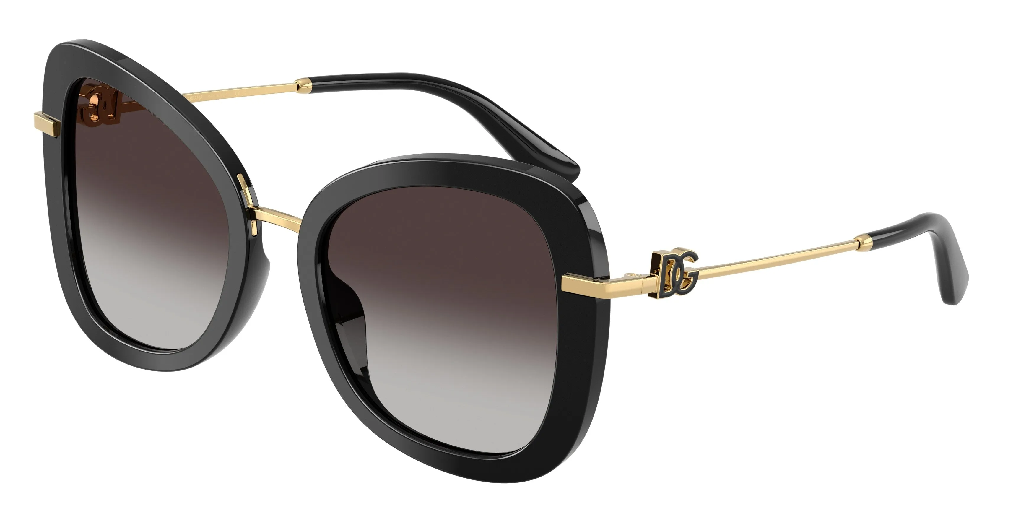 Dolce & Gabbana DG4535 501/8G Occhiali da sole Acetato Nero Grigio Farfalla Normale Sfumato - immagine 1