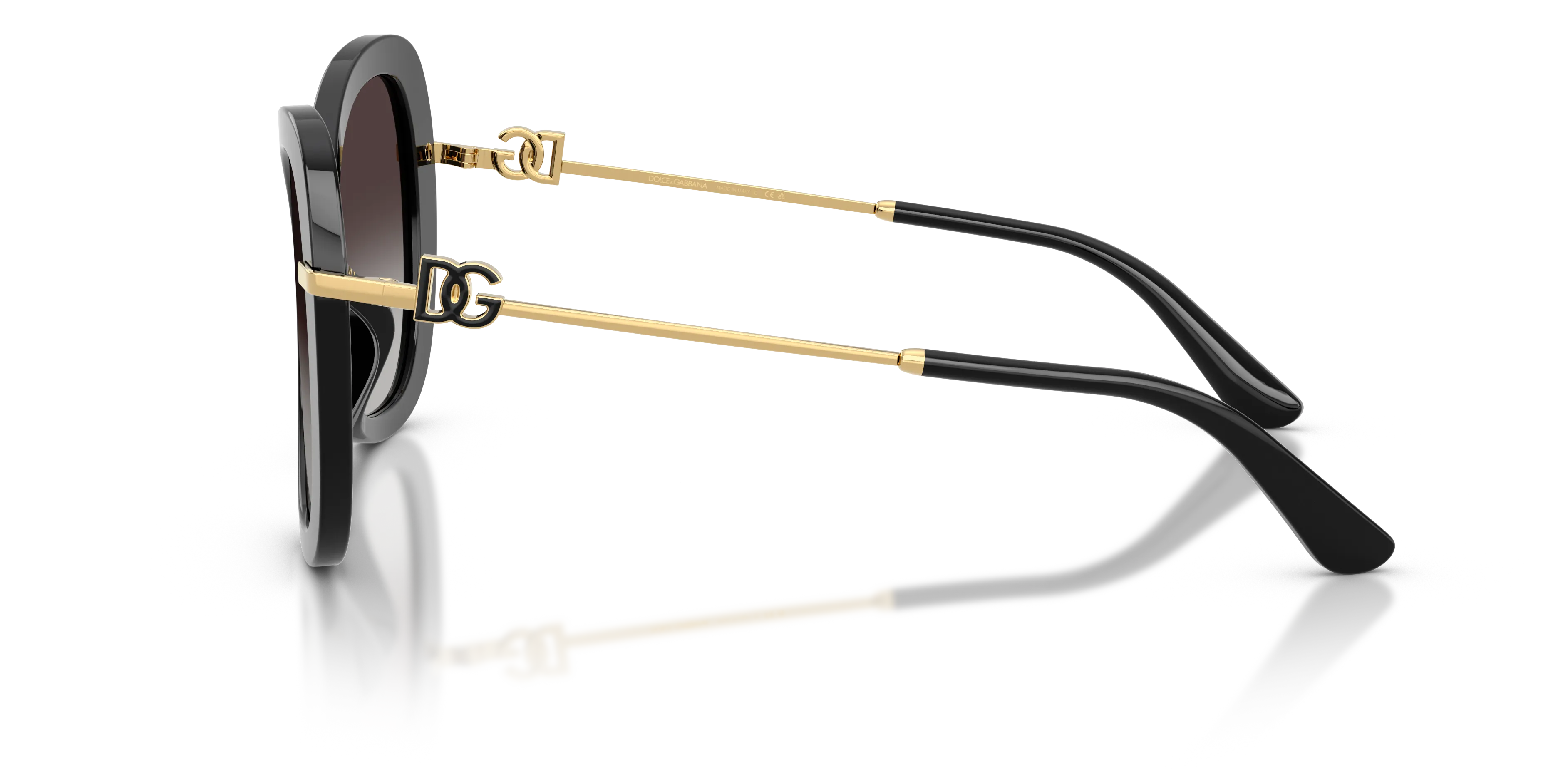 Dolce & Gabbana DG4535 501/8G Occhiali da sole Acetato Nero Grigio Farfalla Normale Sfumato - immagine 4