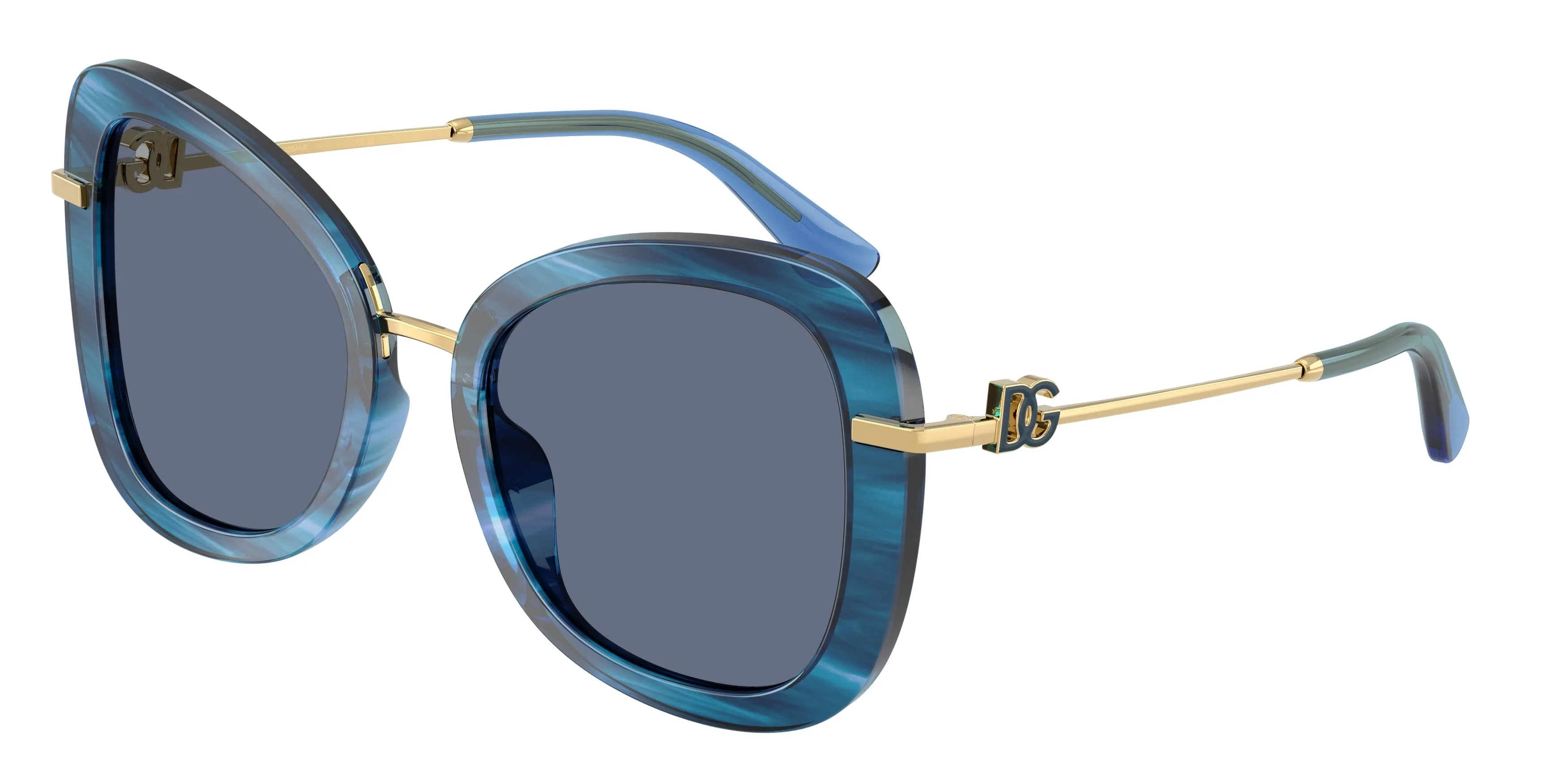 Dolce & Gabbana DG4535 347272 Occhiali da sole Acetato Blu Blu Farfalla Normale - immagine 1