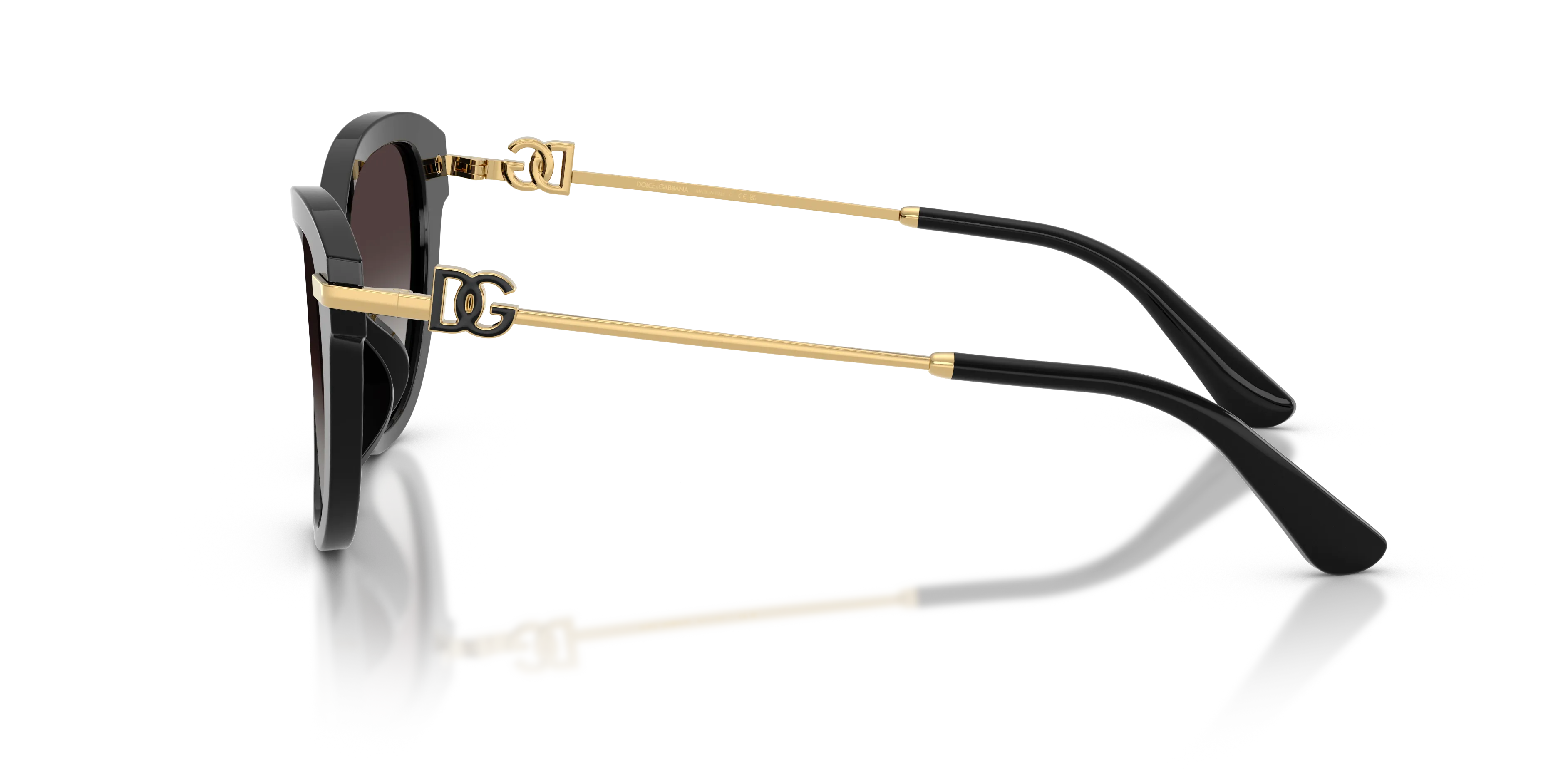 Dolce & Gabbana DG4534 501/8G Occhiali da sole Acetato Nero Grigio Farfalla Normale Sfumato - immagine 4