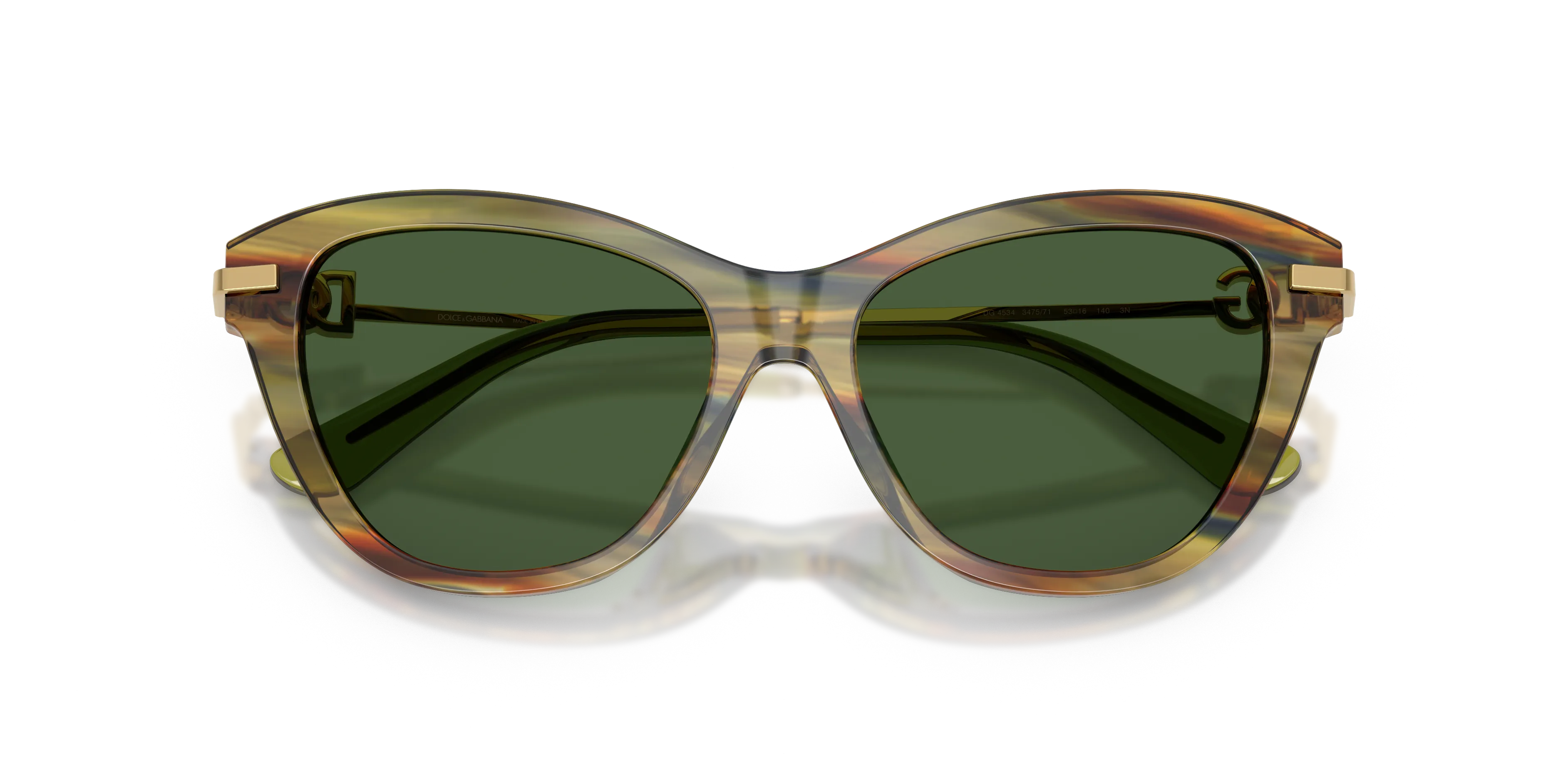 Dolce & Gabbana DG4534 347571 Occhiali da sole Acetato Verde Verde Farfalla Normale - immagine 2