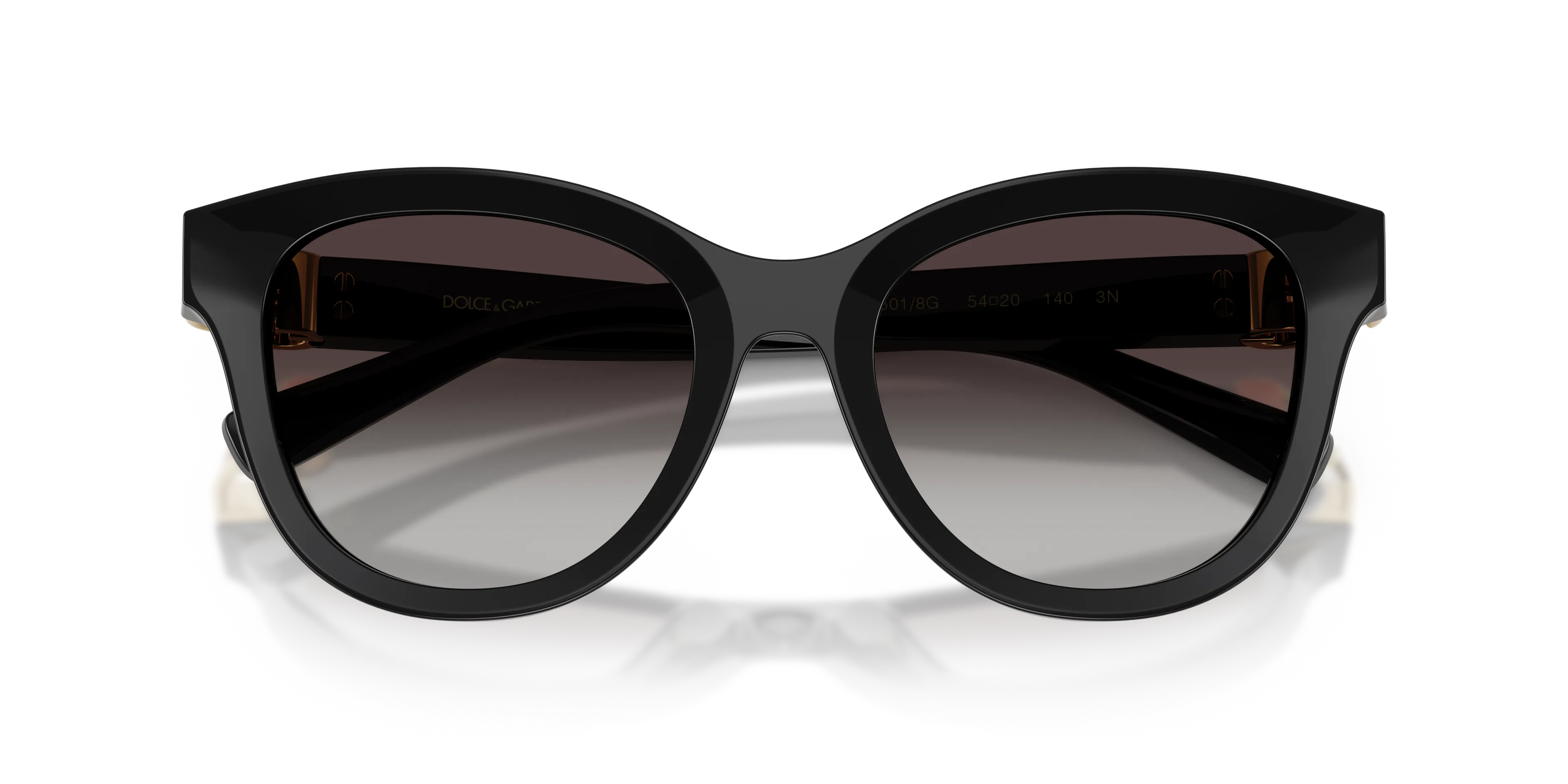 Dolce & Gabbana DG4533 501/8G Occhiali da sole Acetato Nero Grigio Pantos Normale Sfumato - immagine 2