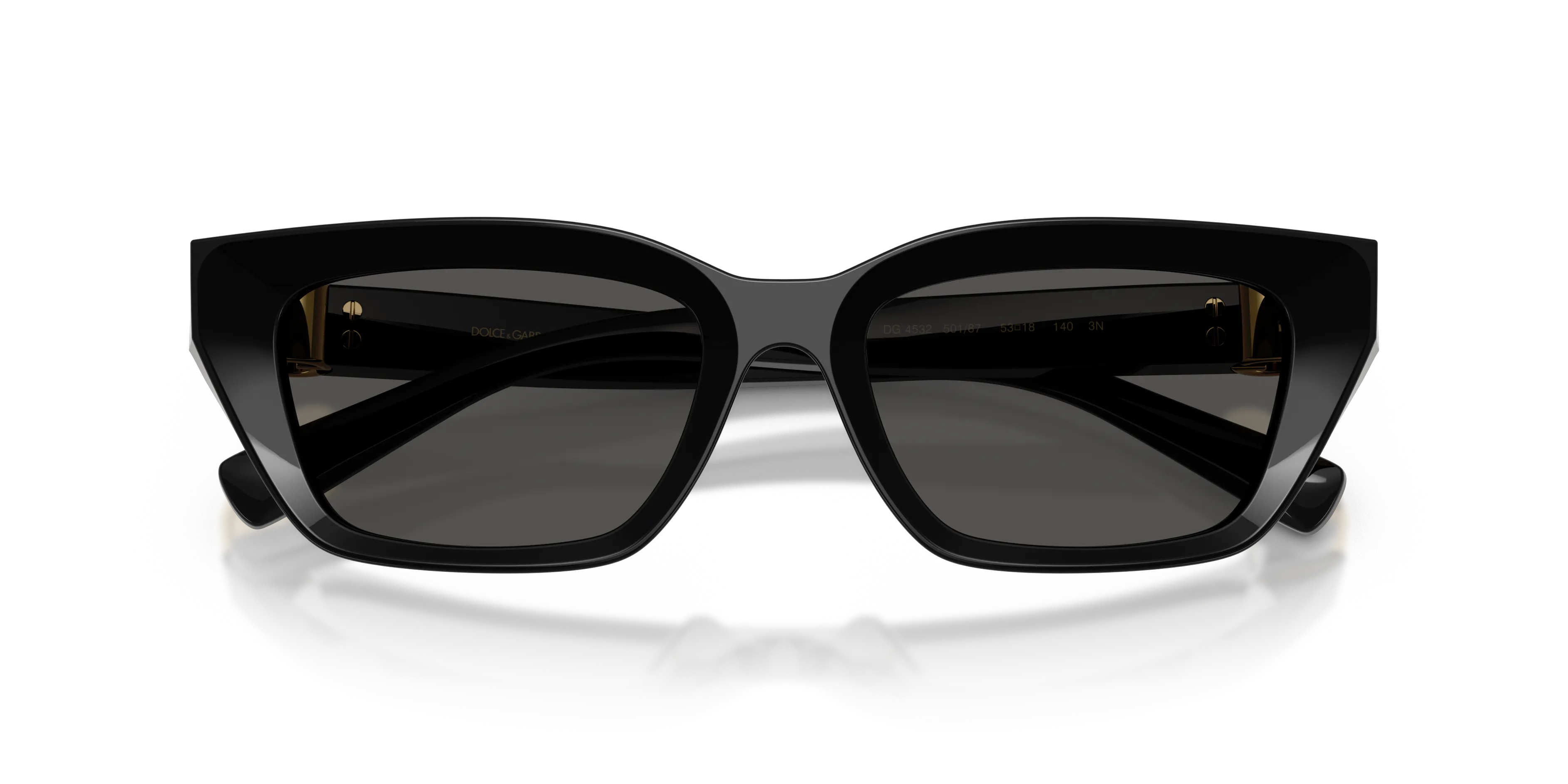 Dolce & Gabbana DG4532 501/87 Occhiali da sole Acetato Nero Grigio Cat Eye Normale - immagine 2